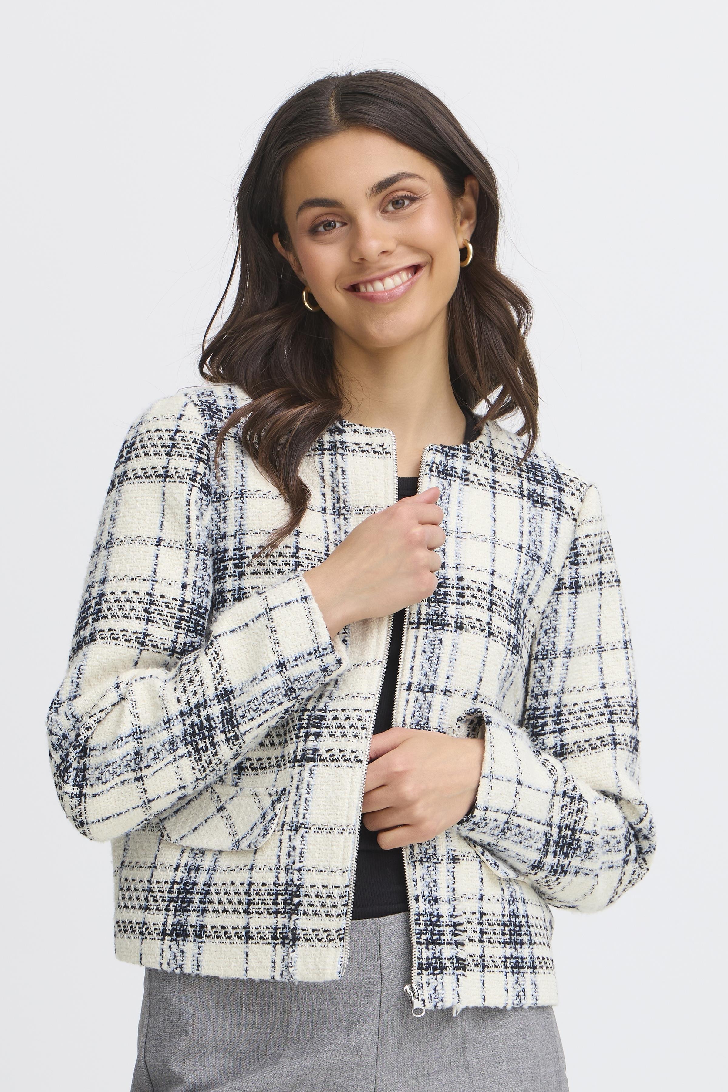 Fransa Amaya 1 Jakke Bering Sea Art Creme Sort Blå