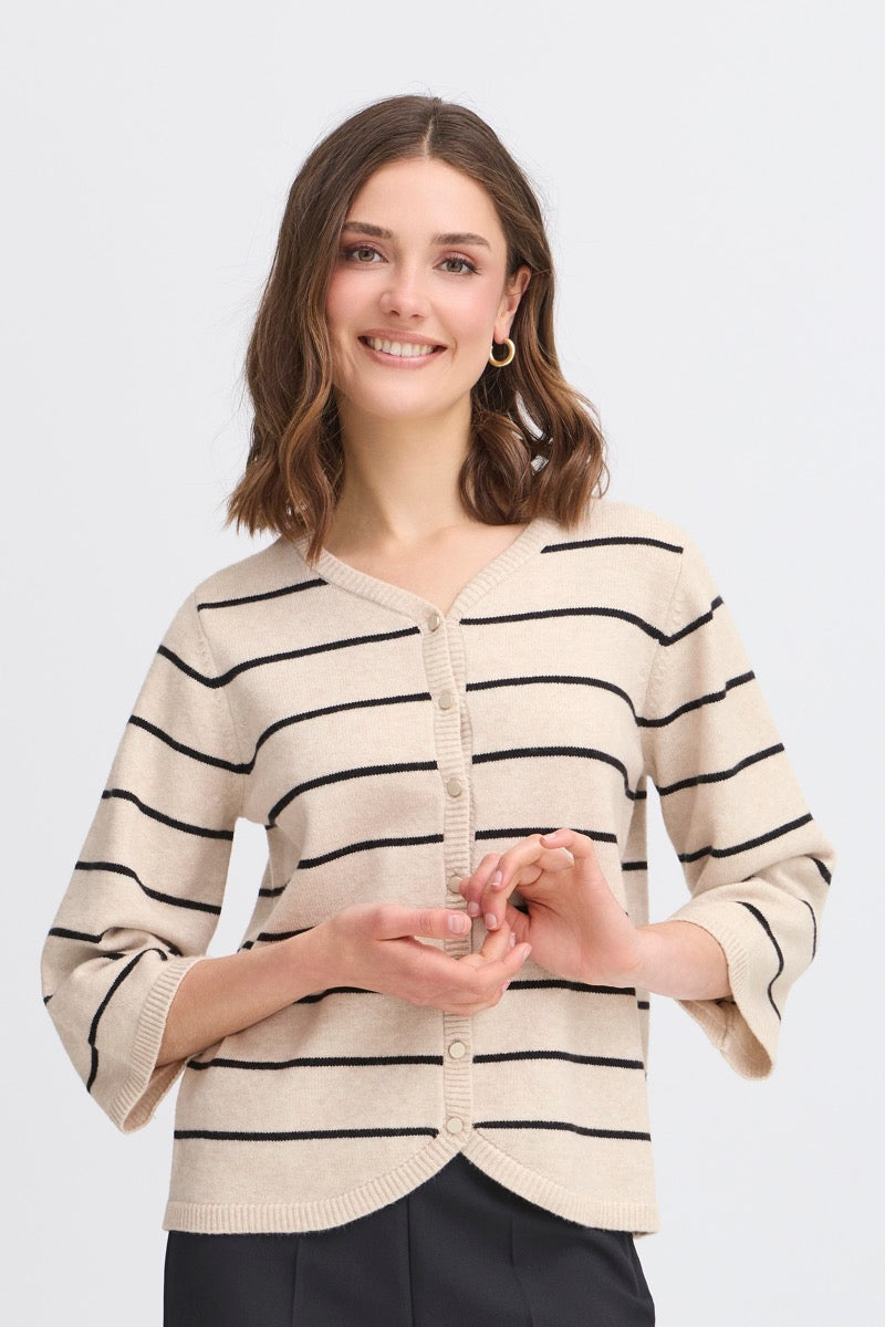 Fransa Bitte Cardigan 2 Limestone Mix Hvid
