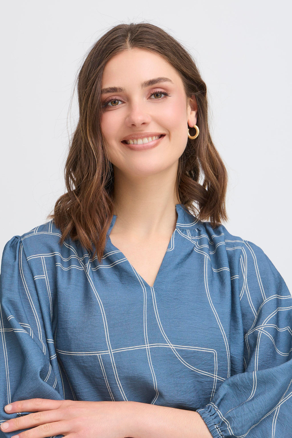 Fransa Daphne 1 Bluse Bering Sea Art Blå