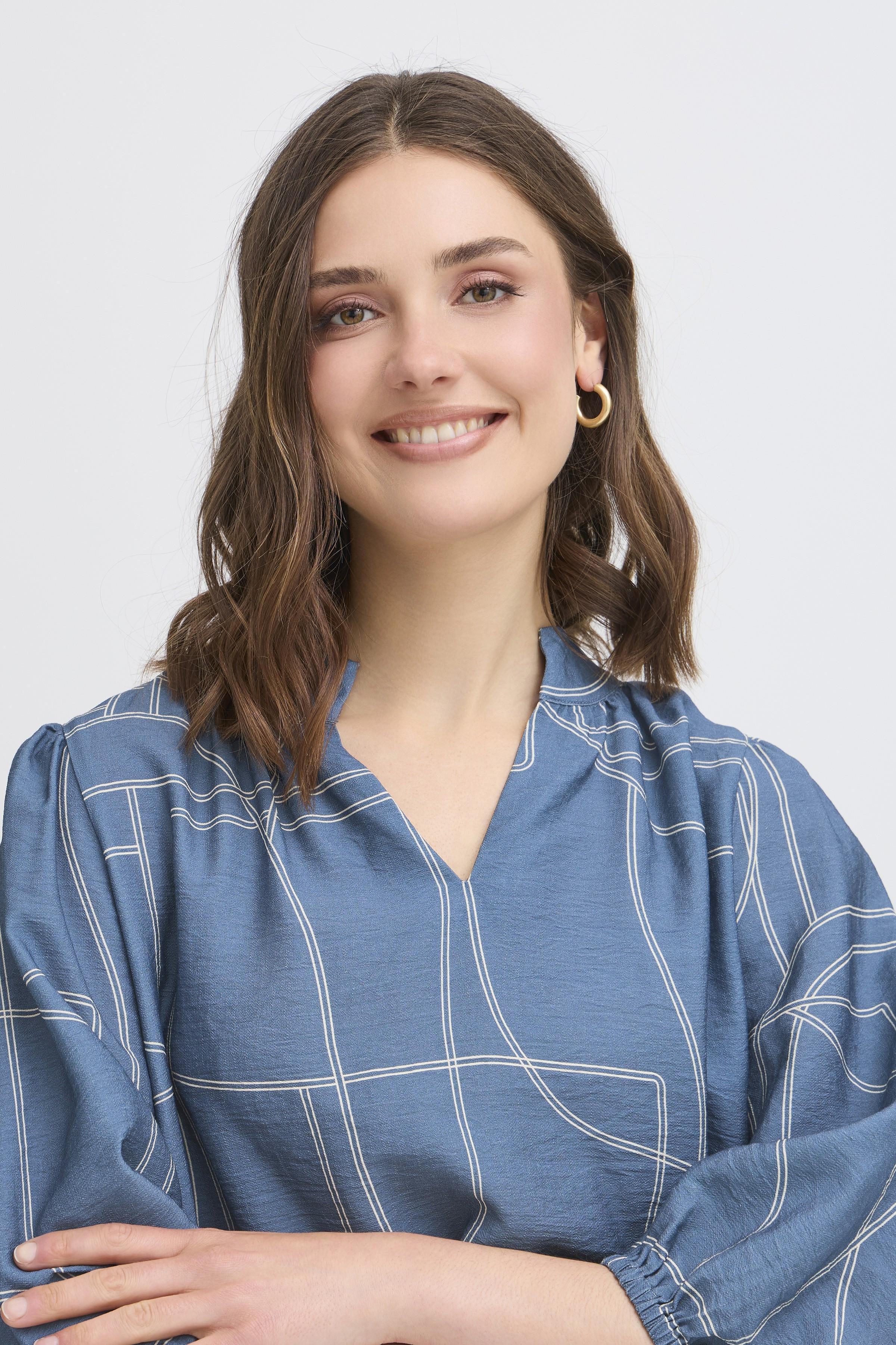 Fransa Daphne 1 Bluse Bering Sea Art Blå