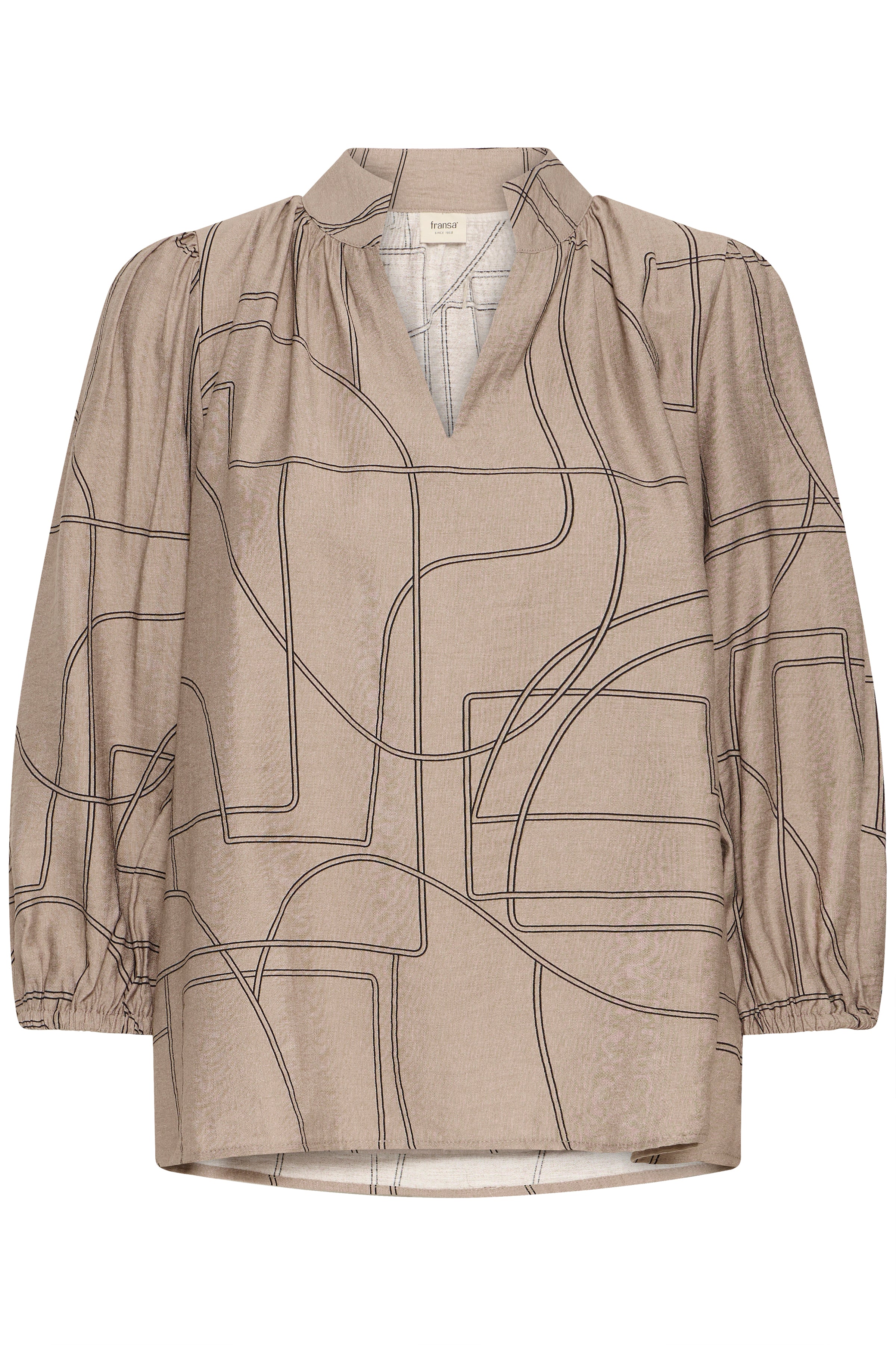 Fransa Daphne 1 Bluse Desert Taupe Art Brun