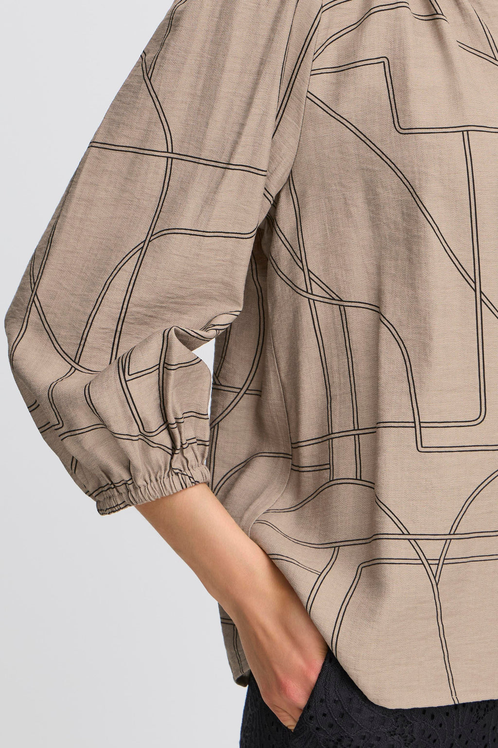 Fransa Daphne 1 Bluse Desert Taupe Art Brun