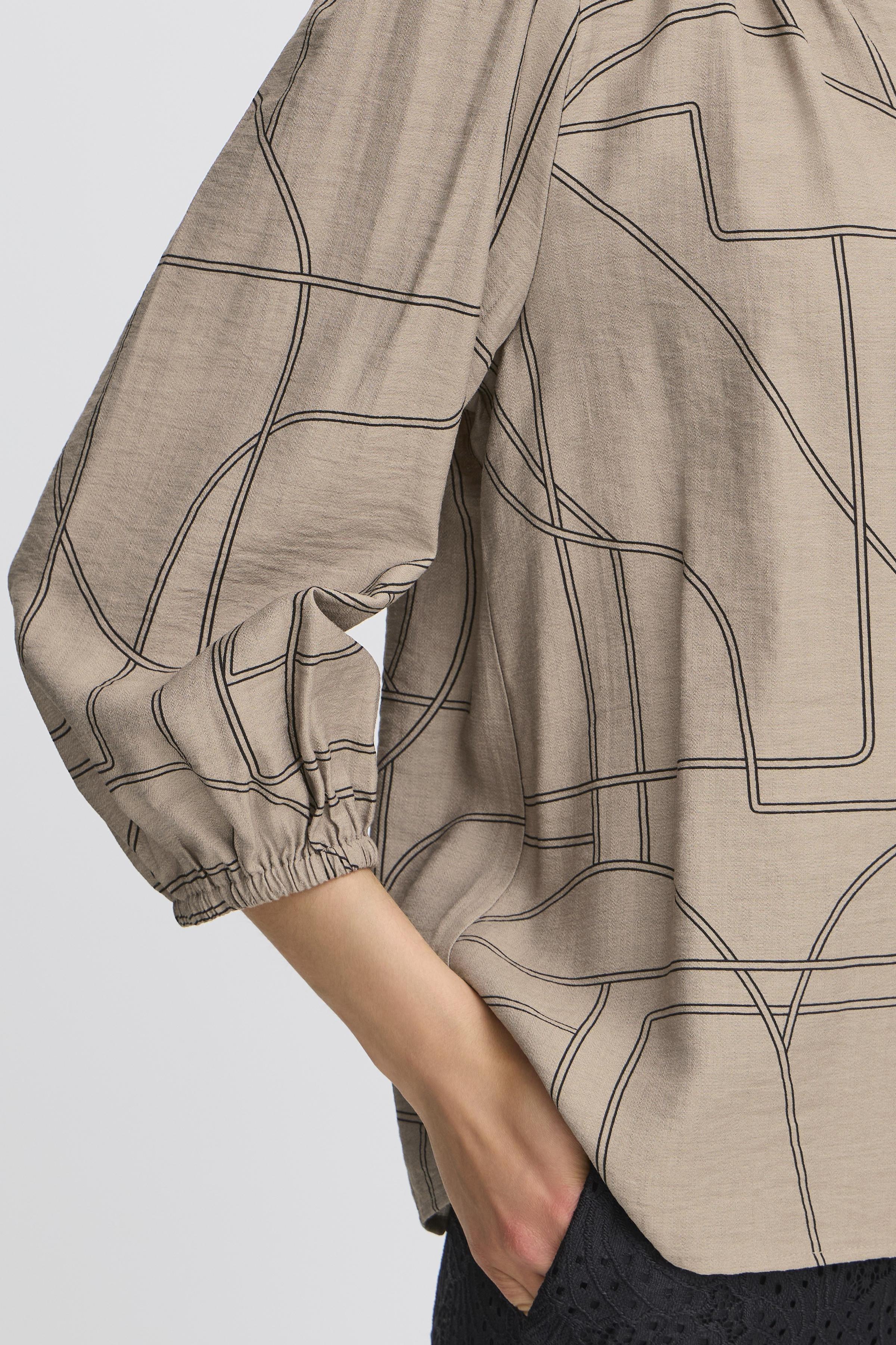 Fransa Daphne 1 Bluse Desert Taupe Art Brun