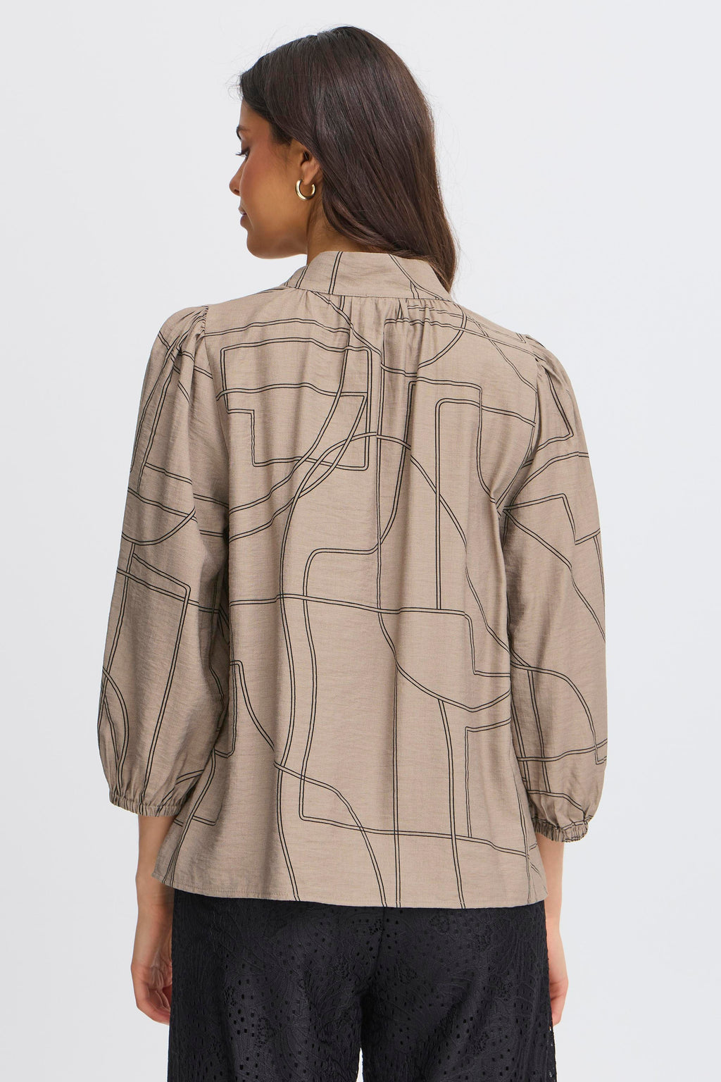 Fransa Daphne 1 Bluse Desert Taupe Art Brun