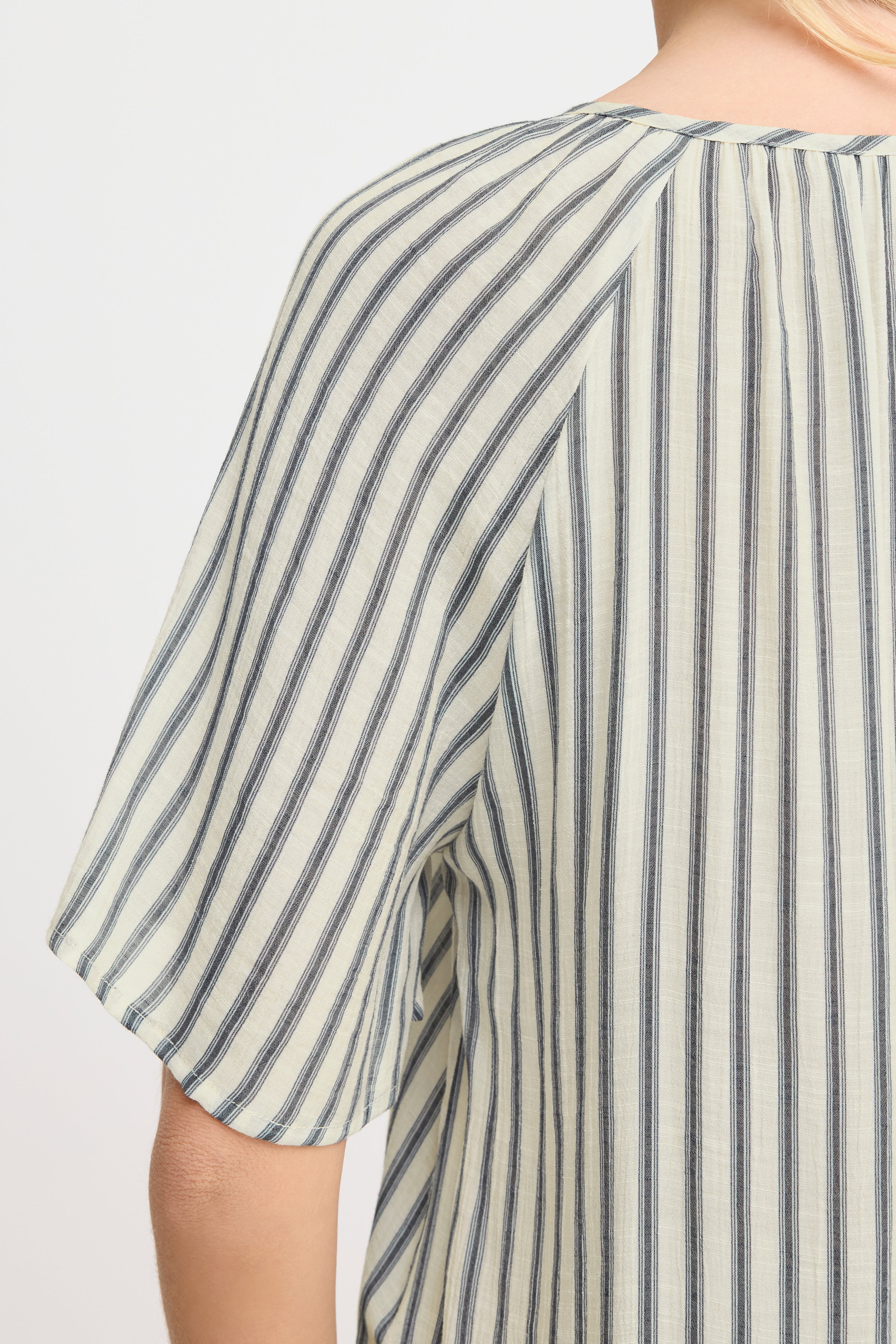 Fransa Alyssa 1 Kjole Navy Striber Creme