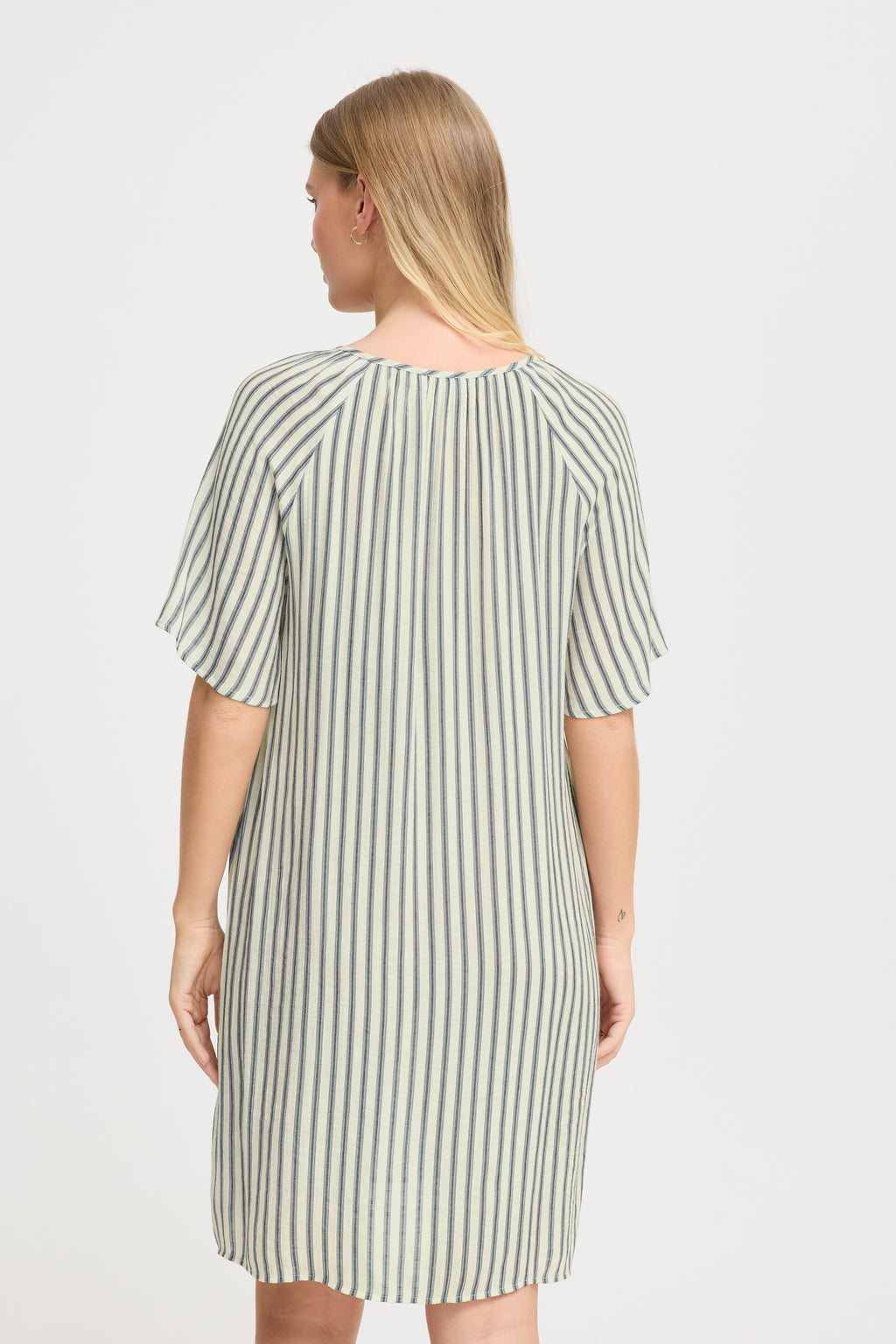 Fransa Alyssa 1 Kjole Navy Striber Creme