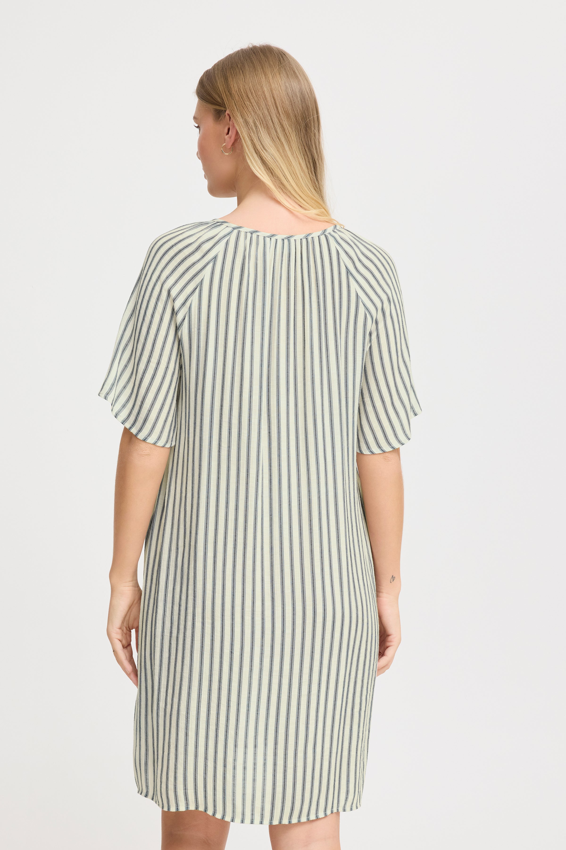 Fransa Alyssa 1 Kjole Navy Striber Creme