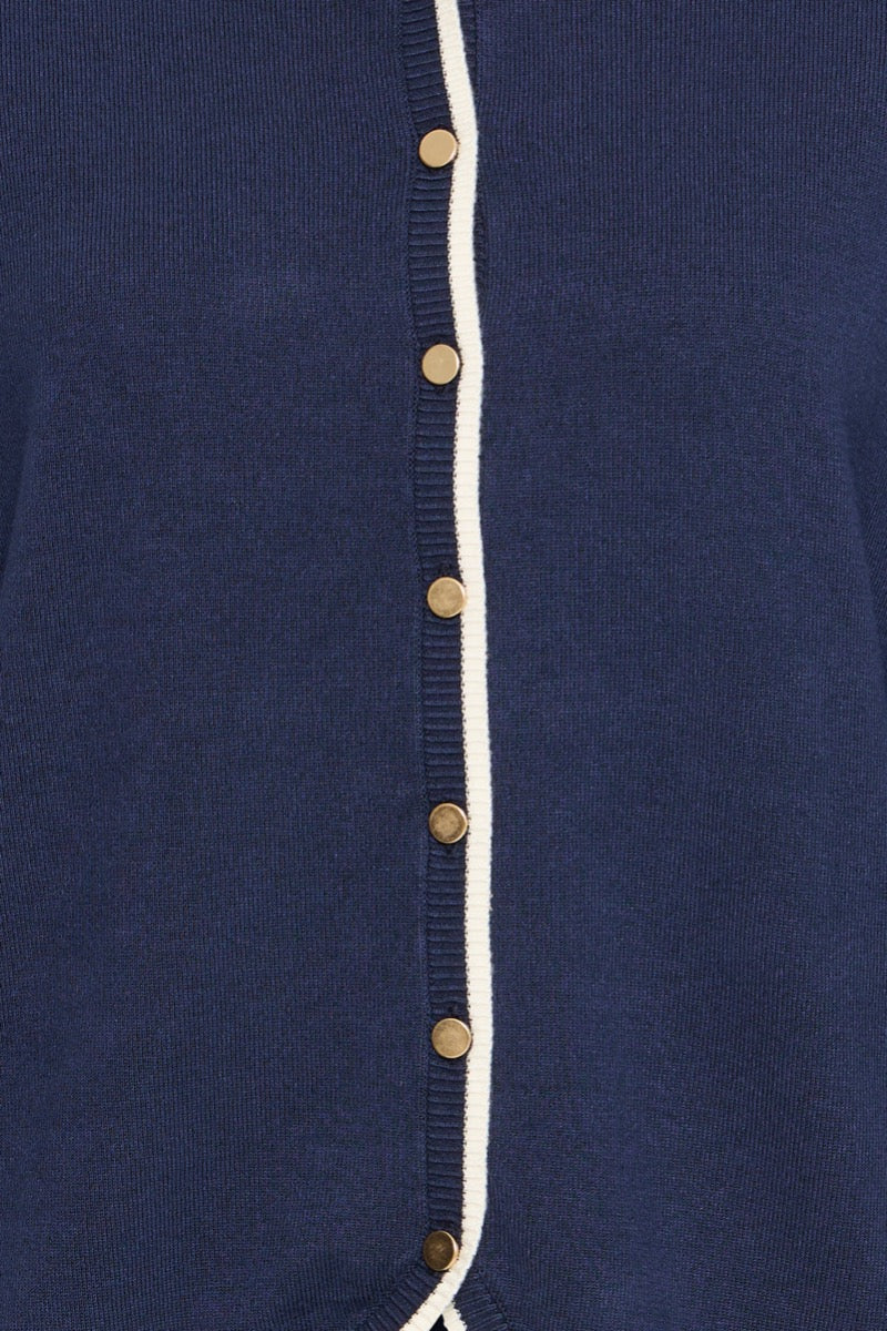 Fransa Contrast Cardigan 1 Navy Blazer