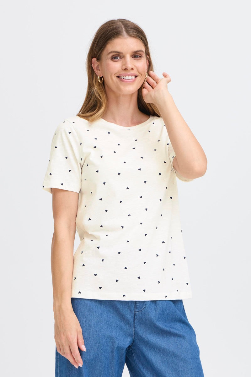 Fransa Hazilia T-shirt 1 Hjerter Blanc De Blanc Hvid