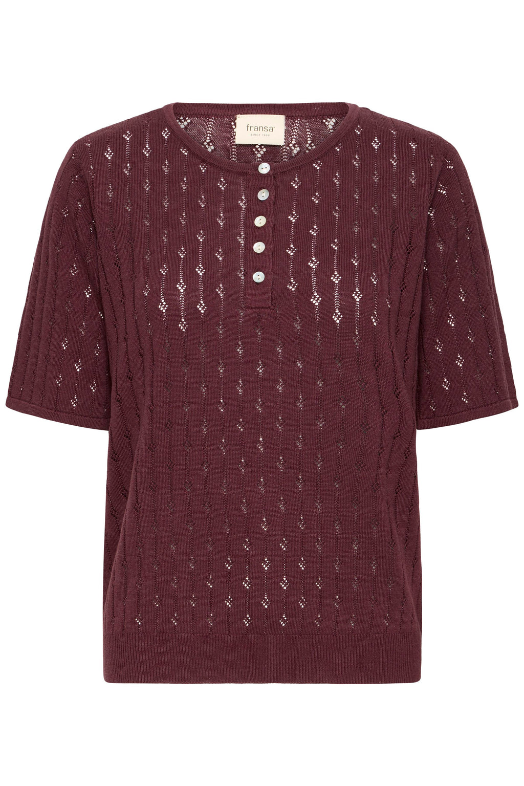 Fransa Pointella Pullover 2 Fudge Rød
