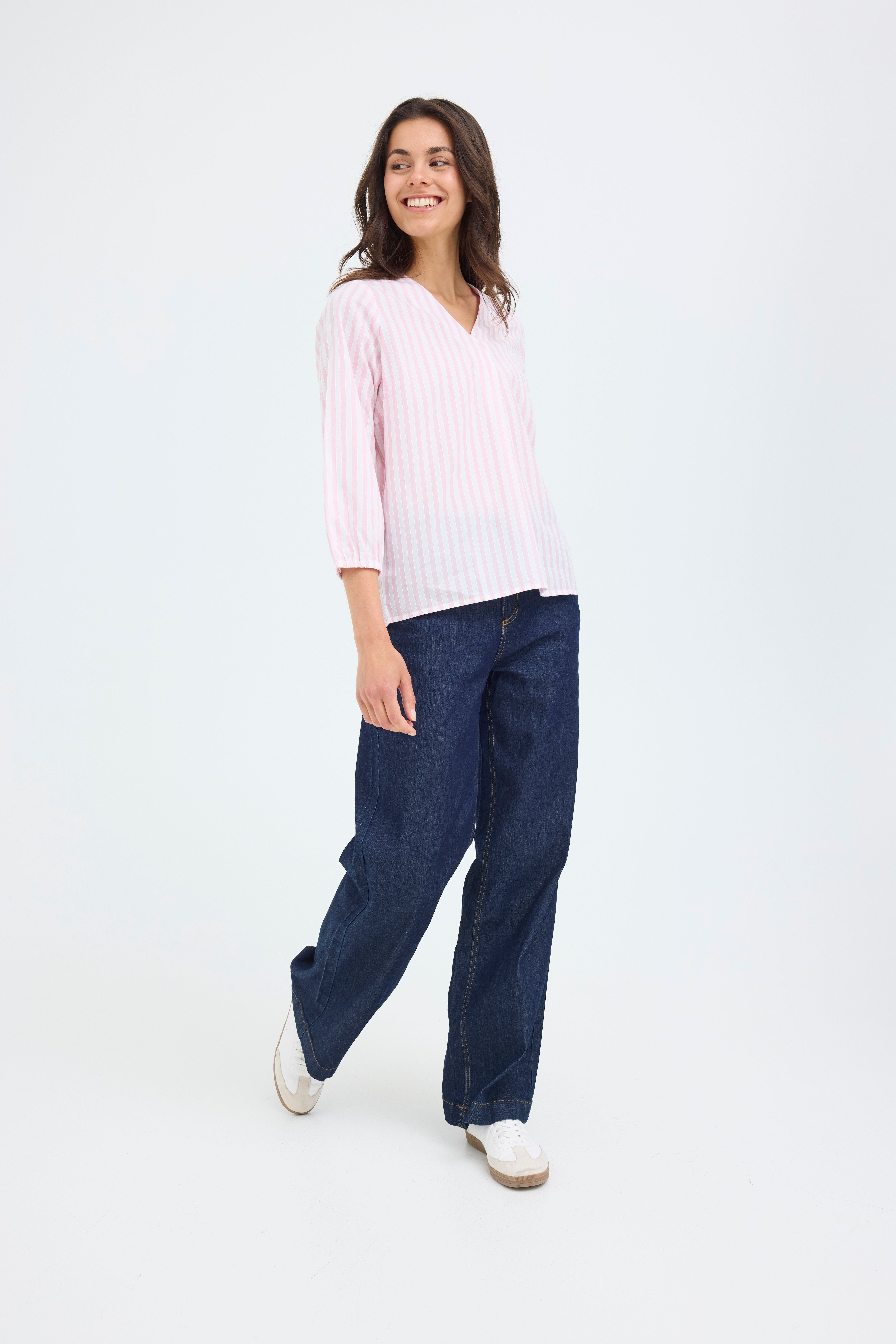 Fransa Catona Bluse 1 Stribet Cameo Pink