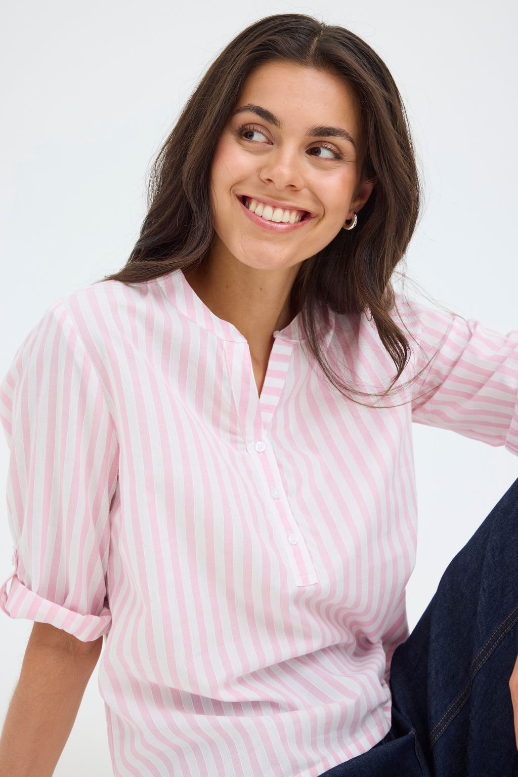 Fransa Catona Bluse 2 Stribet Cameo Pink