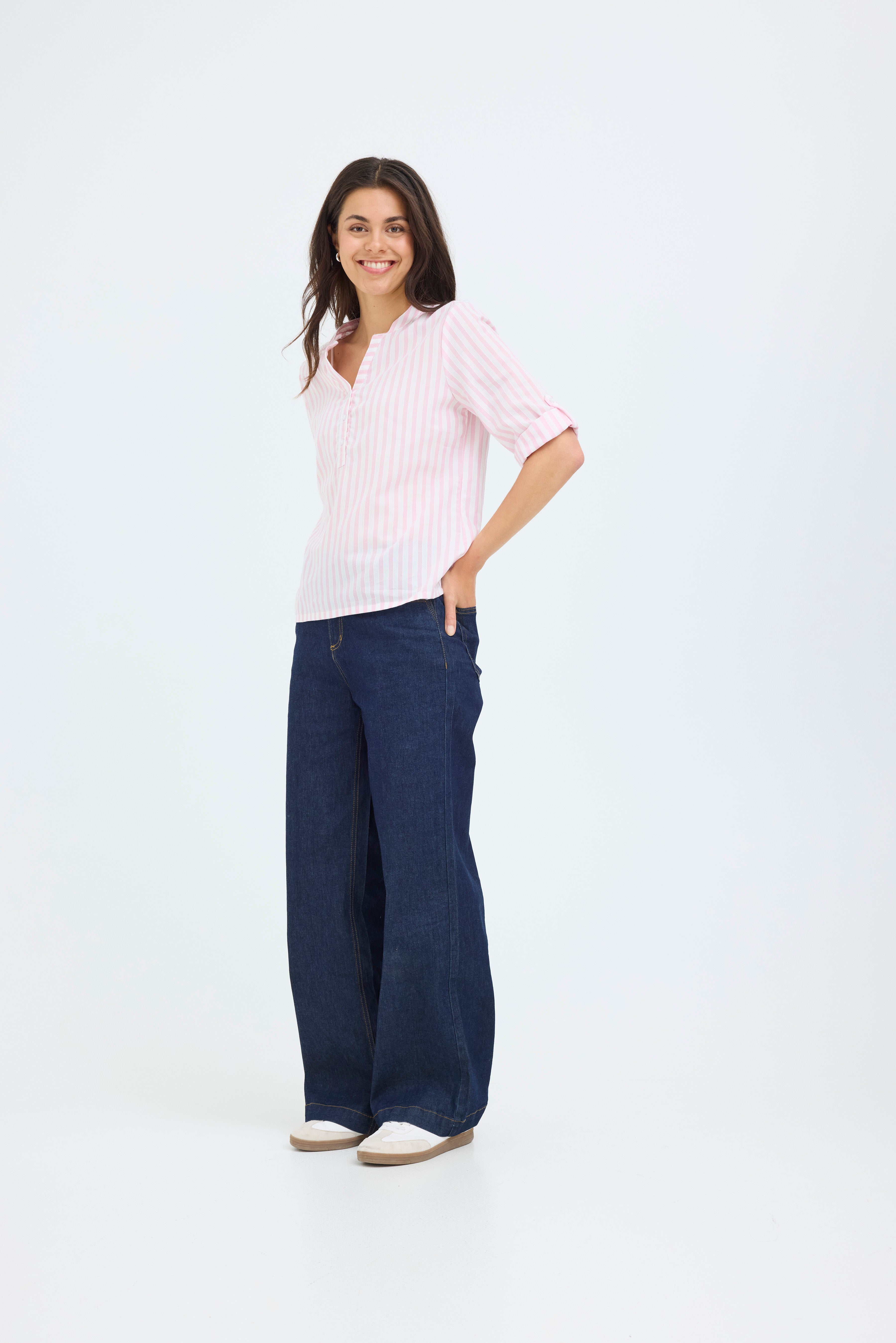 Fransa Catona Bluse 2 Stribet Cameo Pink