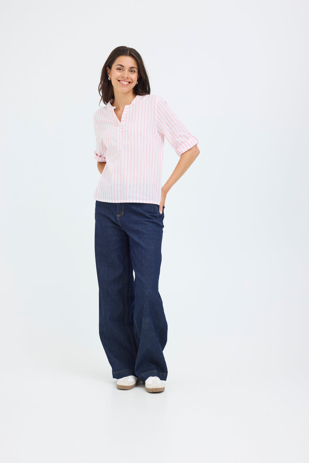 Fransa Catona Bluse 2 Stribet Cameo Pink
