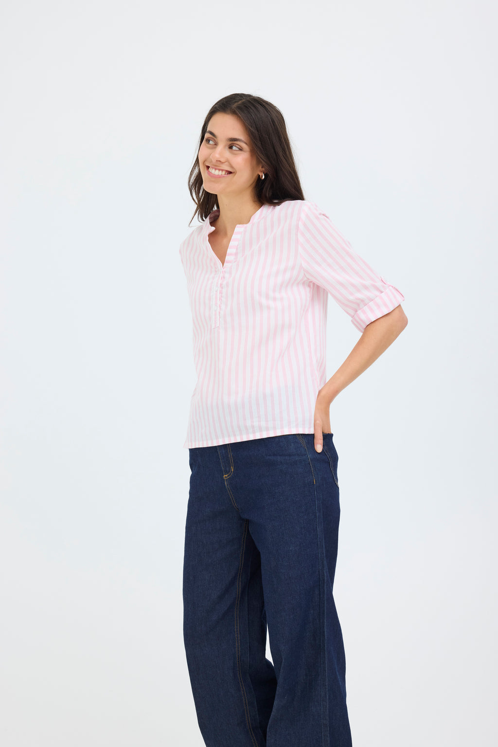 Fransa Catona Bluse 2 Stribet Cameo Pink