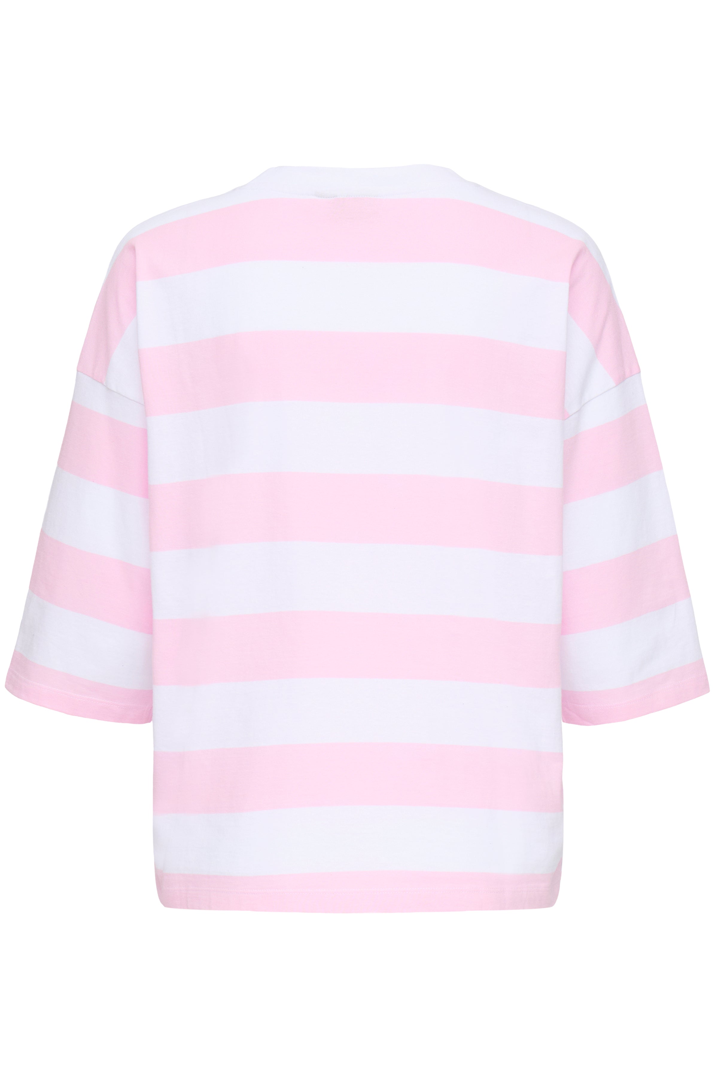Fransa Milda T-shirt 1 Stribet Hvid w Cameo Pink