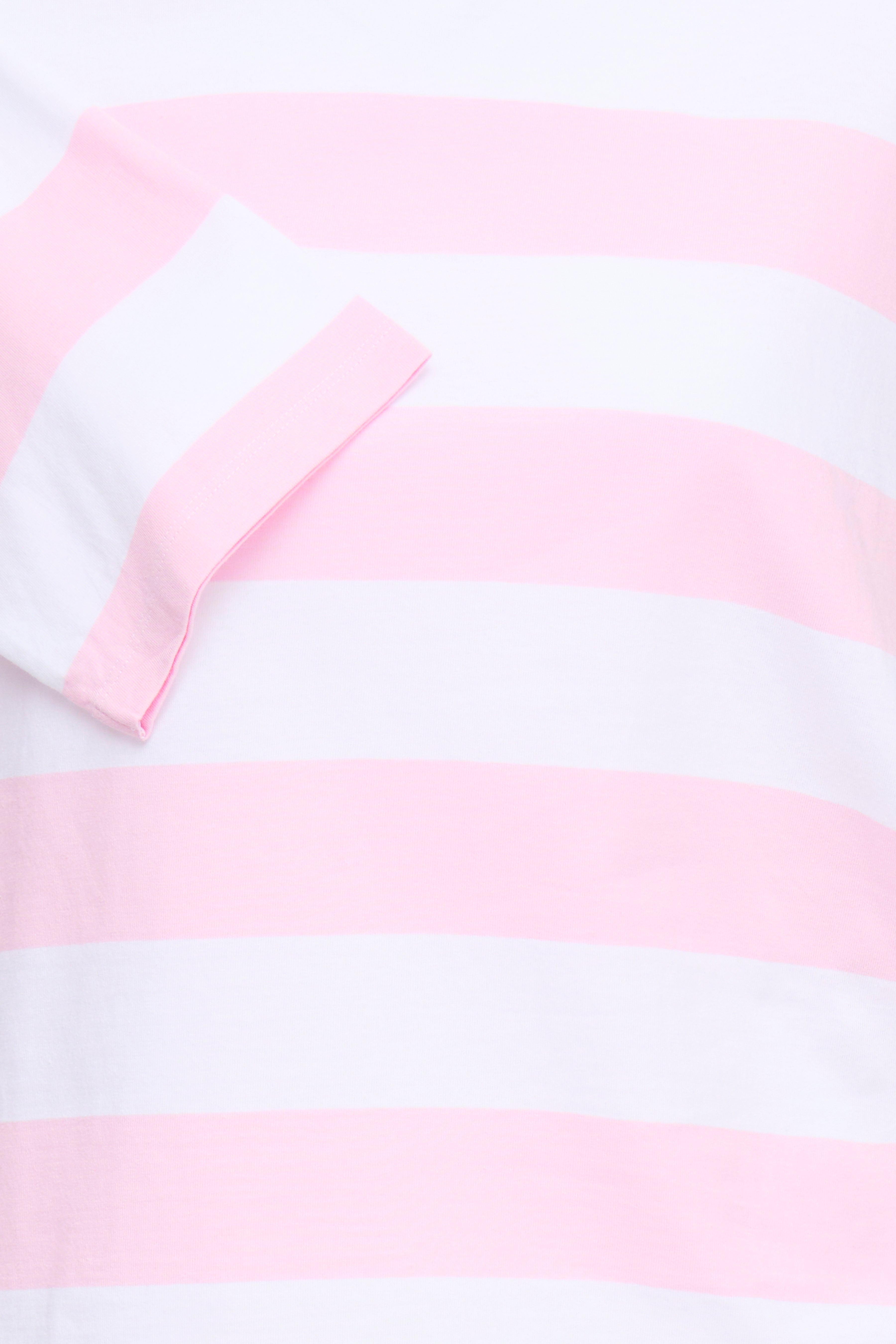Fransa Milda T-shirt 1 Stribet Hvid w Cameo Pink