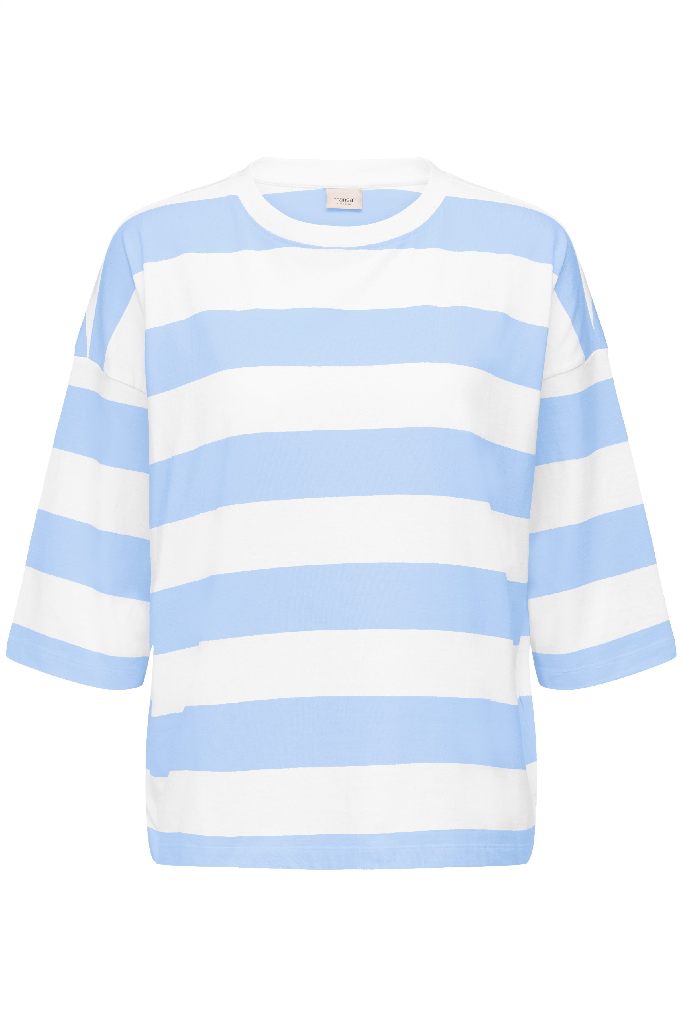 Fransa Milda T-shirt 1 Stribet Hvid w Dellia Blå