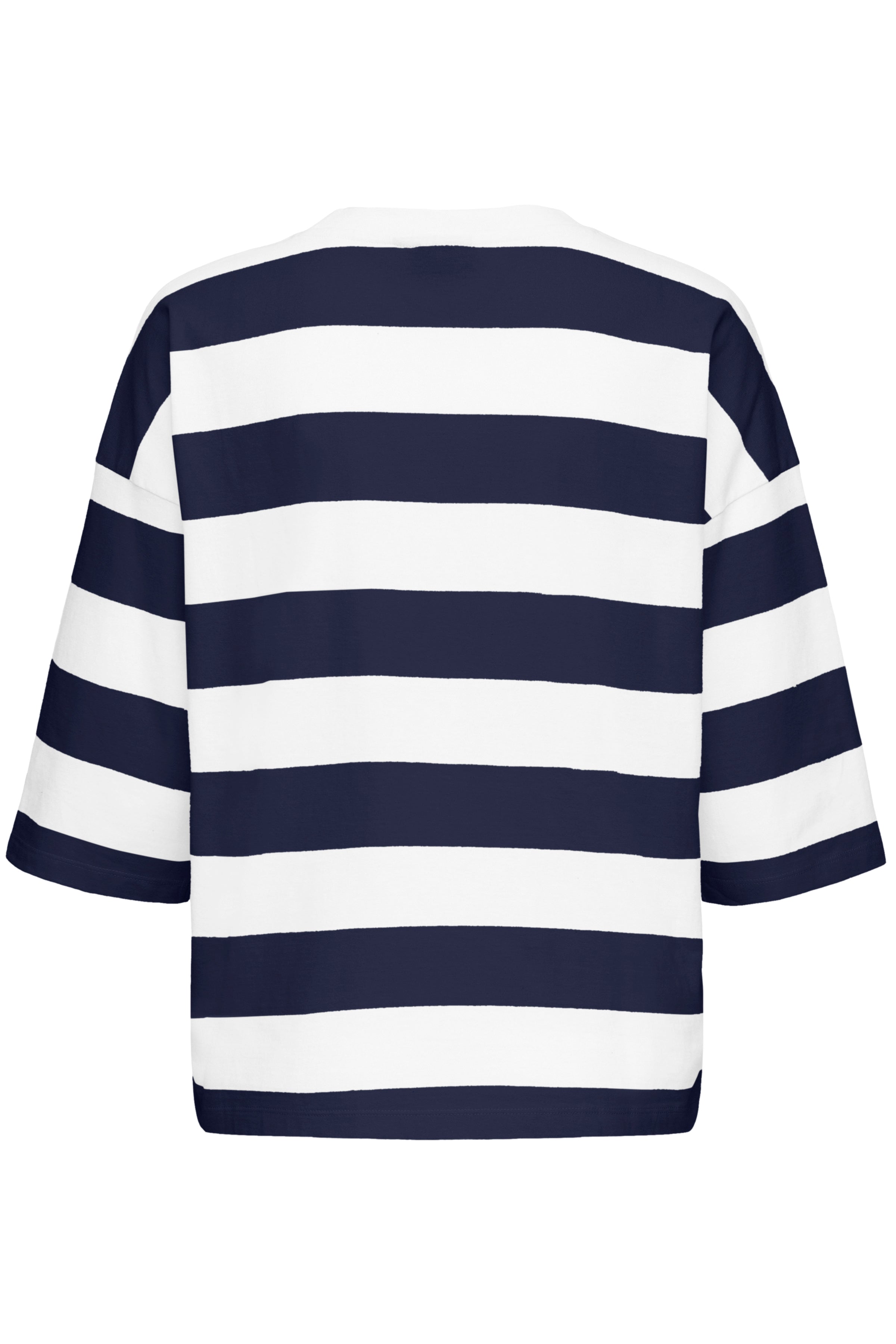 Fransa Milda T-shirt 1 Stribet Hvid w Navy Blå