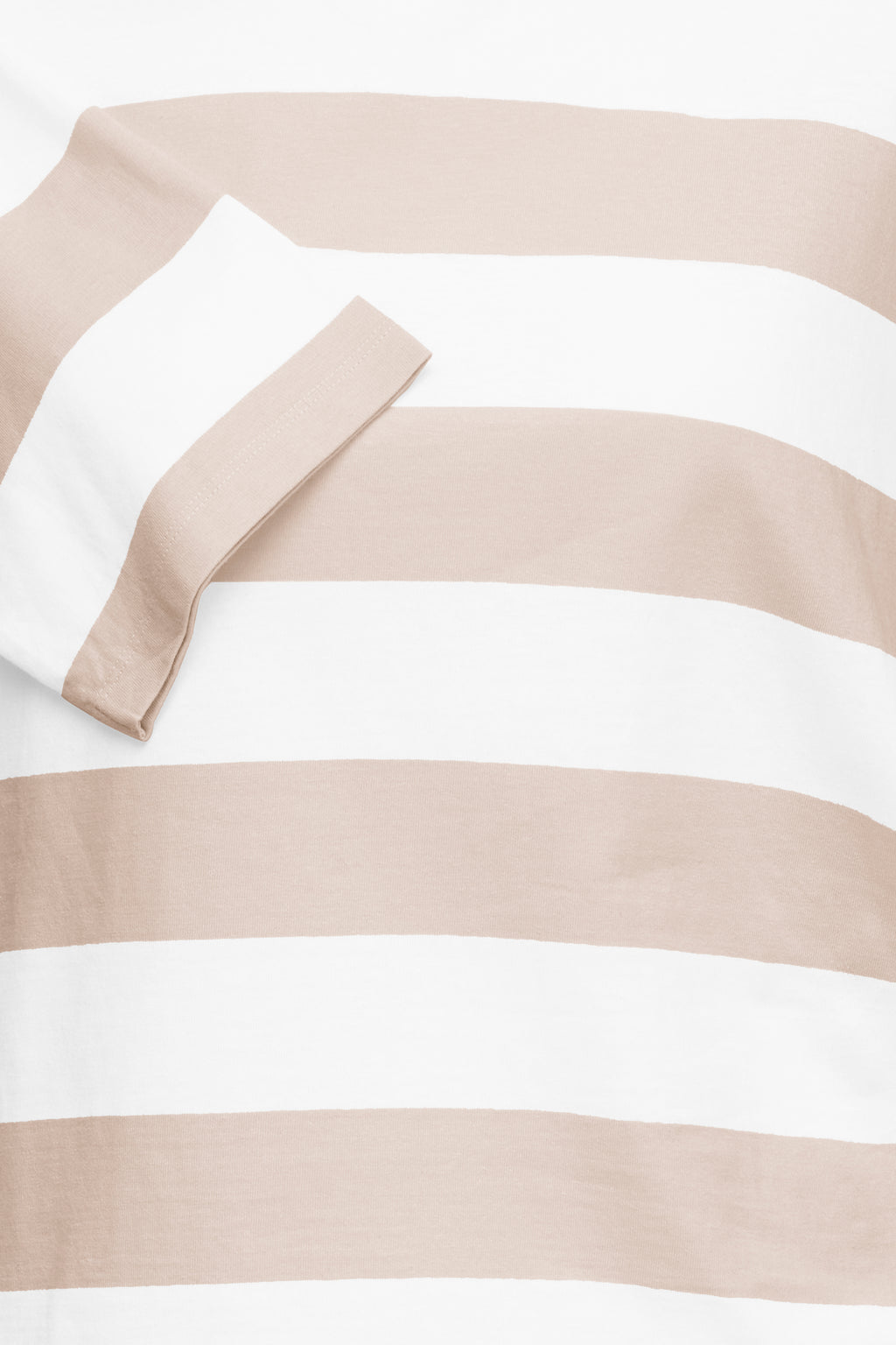 Fransa Milda T-shirt 1 Stribet Hvid w Moon Rock Brun