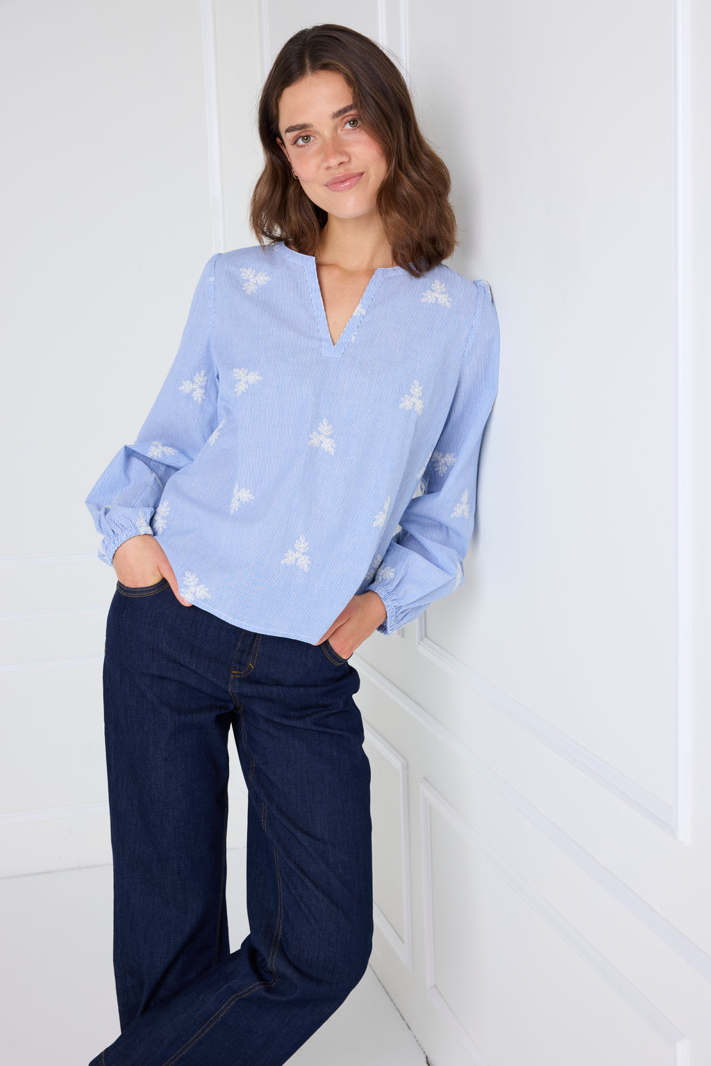 Fransa Vittoria 1 Bluse Stribet Navy Blå