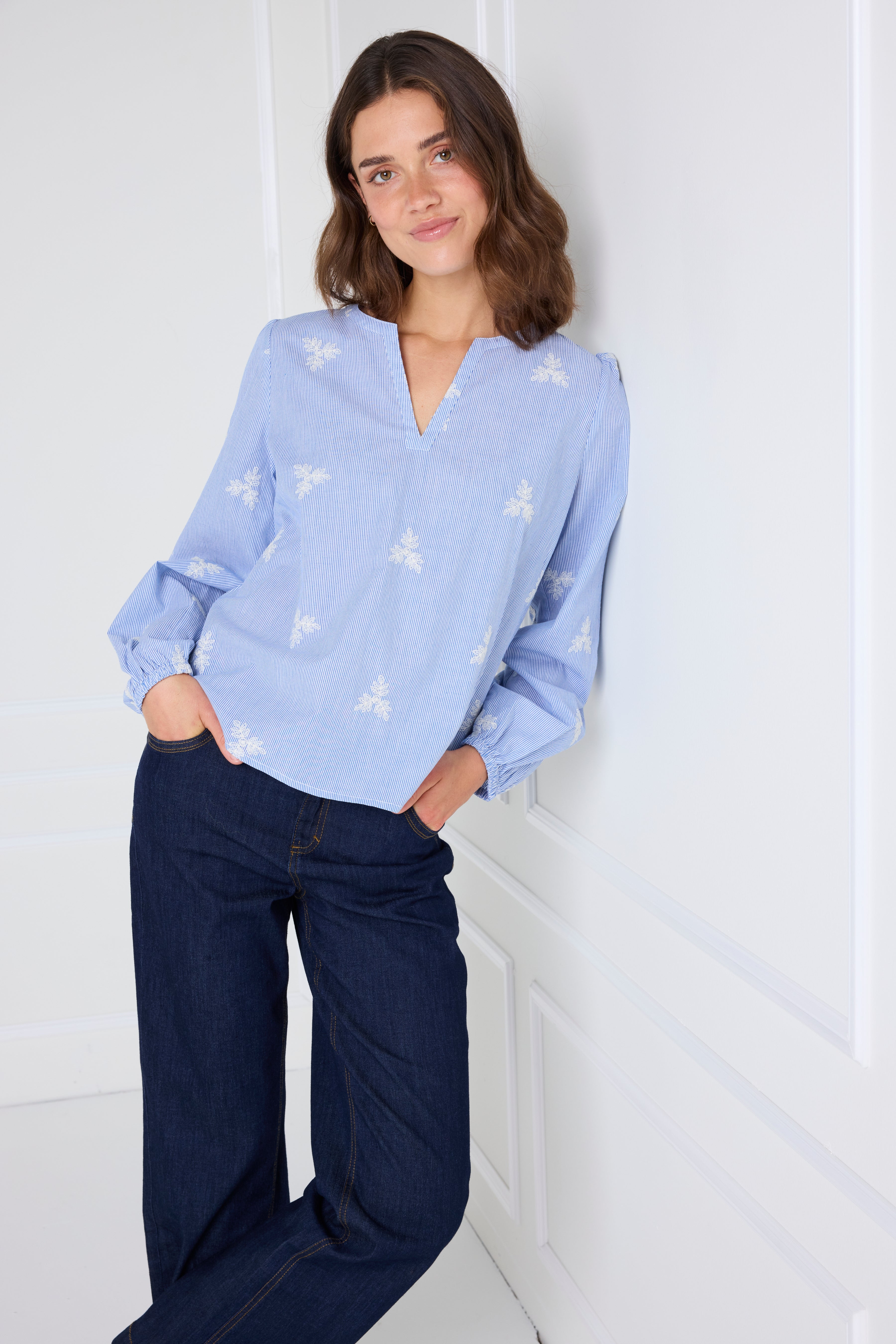 Fransa Vittoria 1 Bluse Stribet Navy Blå