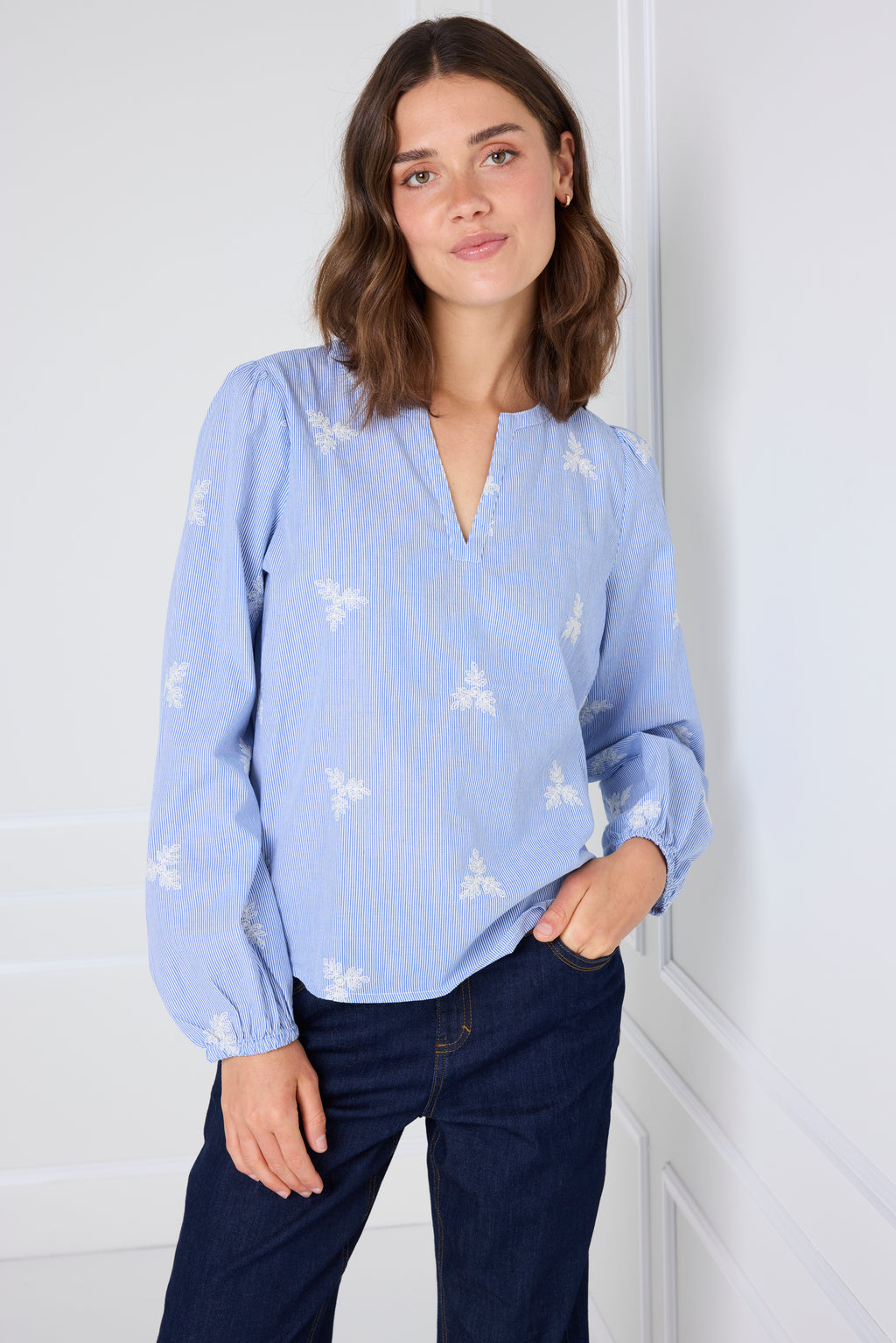 Fransa Vittoria 1 Bluse Stribet Navy Blå