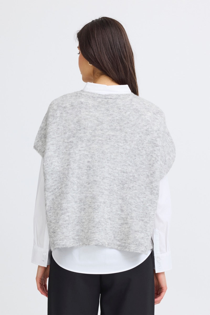 Fransa Sanny Cardigan 5 Light Grå Melange