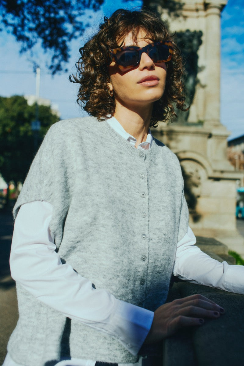Fransa Sanny Cardigan 5 Light Grå Melange