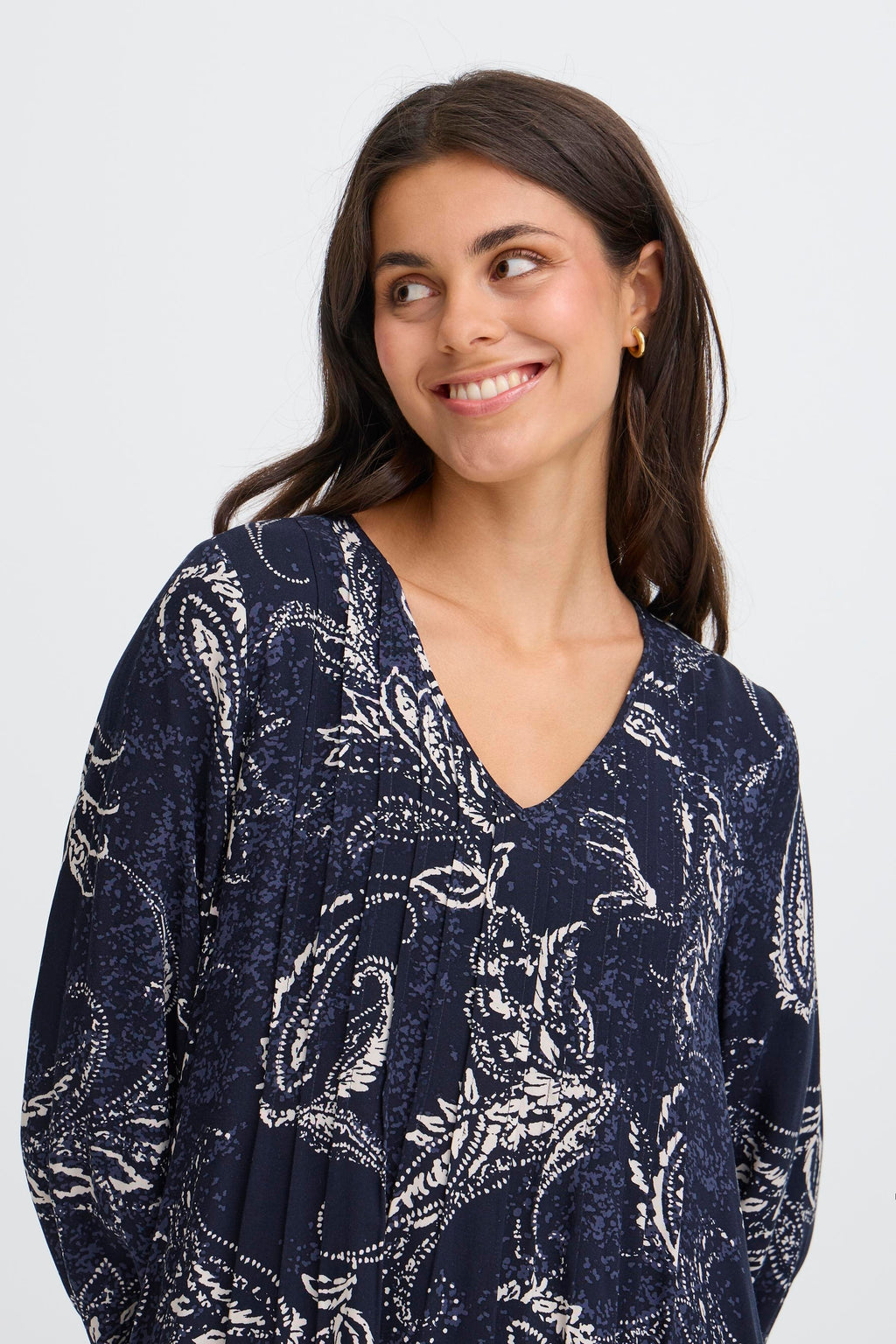 Fransa Kiki Kjole 5 Paisley Nightsky Blå