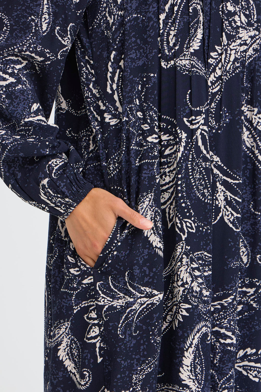 Fransa Kiki Kjole 5 Paisley Nightsky Blå