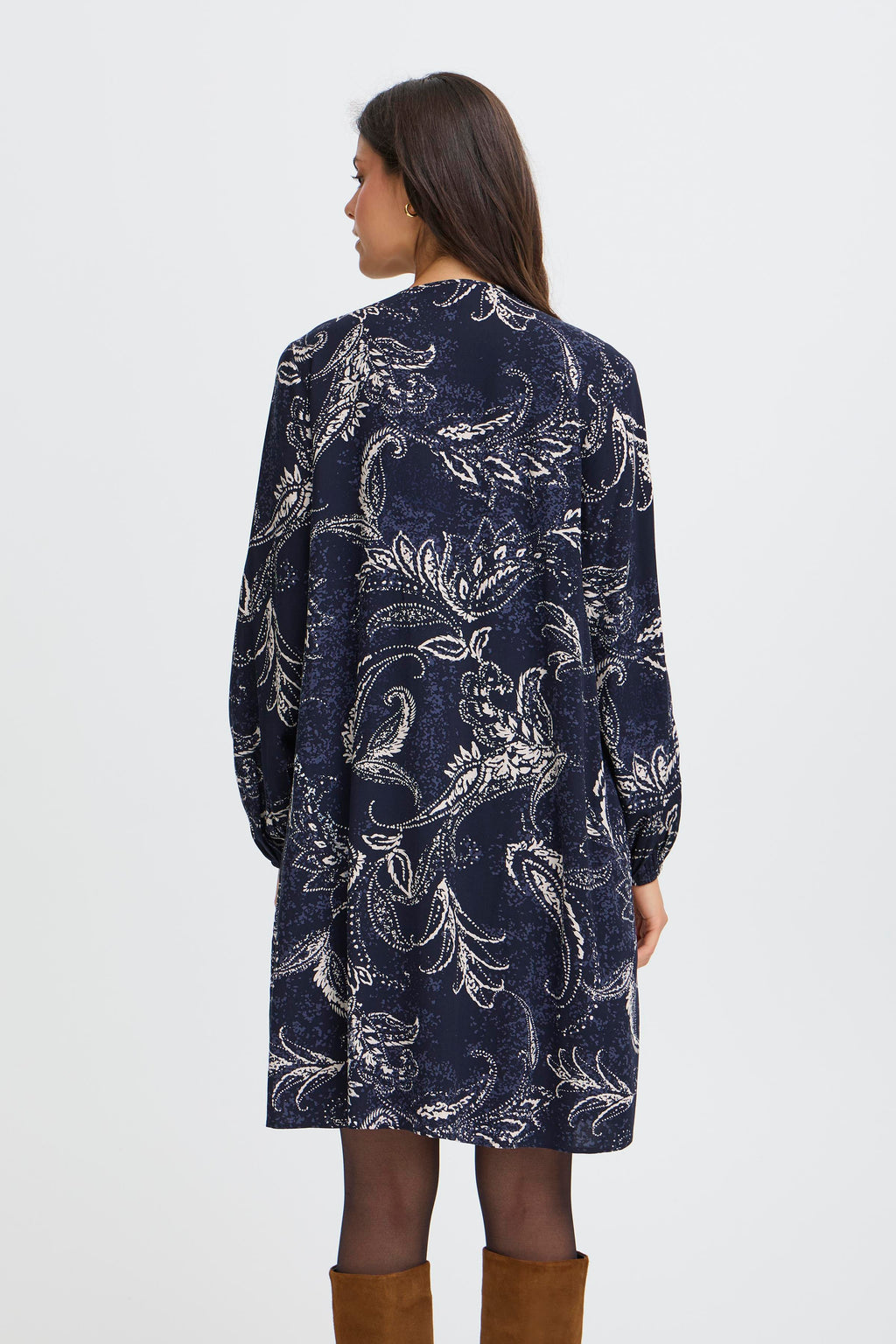 Fransa Kiki Kjole 5 Paisley Nightsky Blå