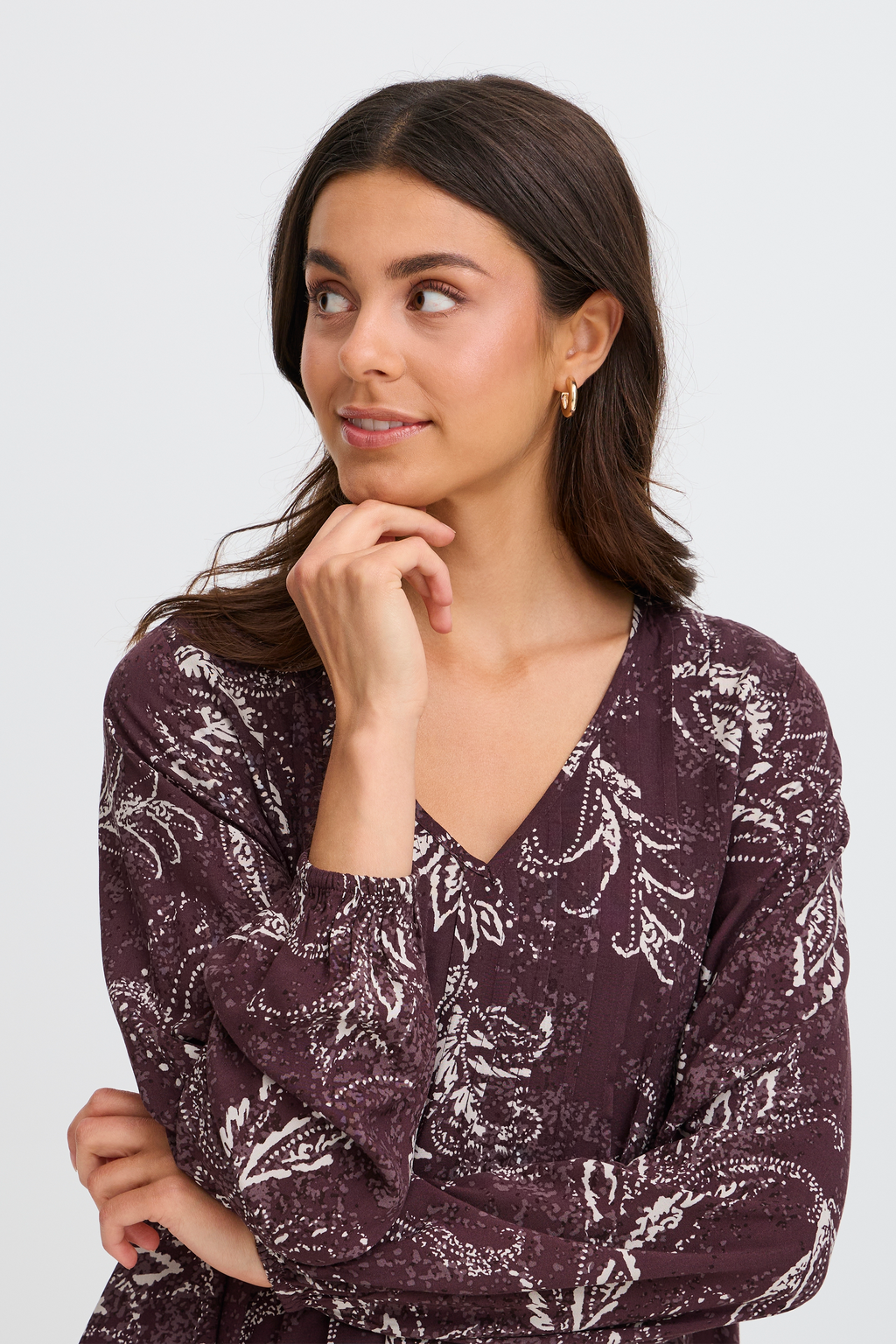 Fransa Kiki Kjole 5 Paisley Fudge
