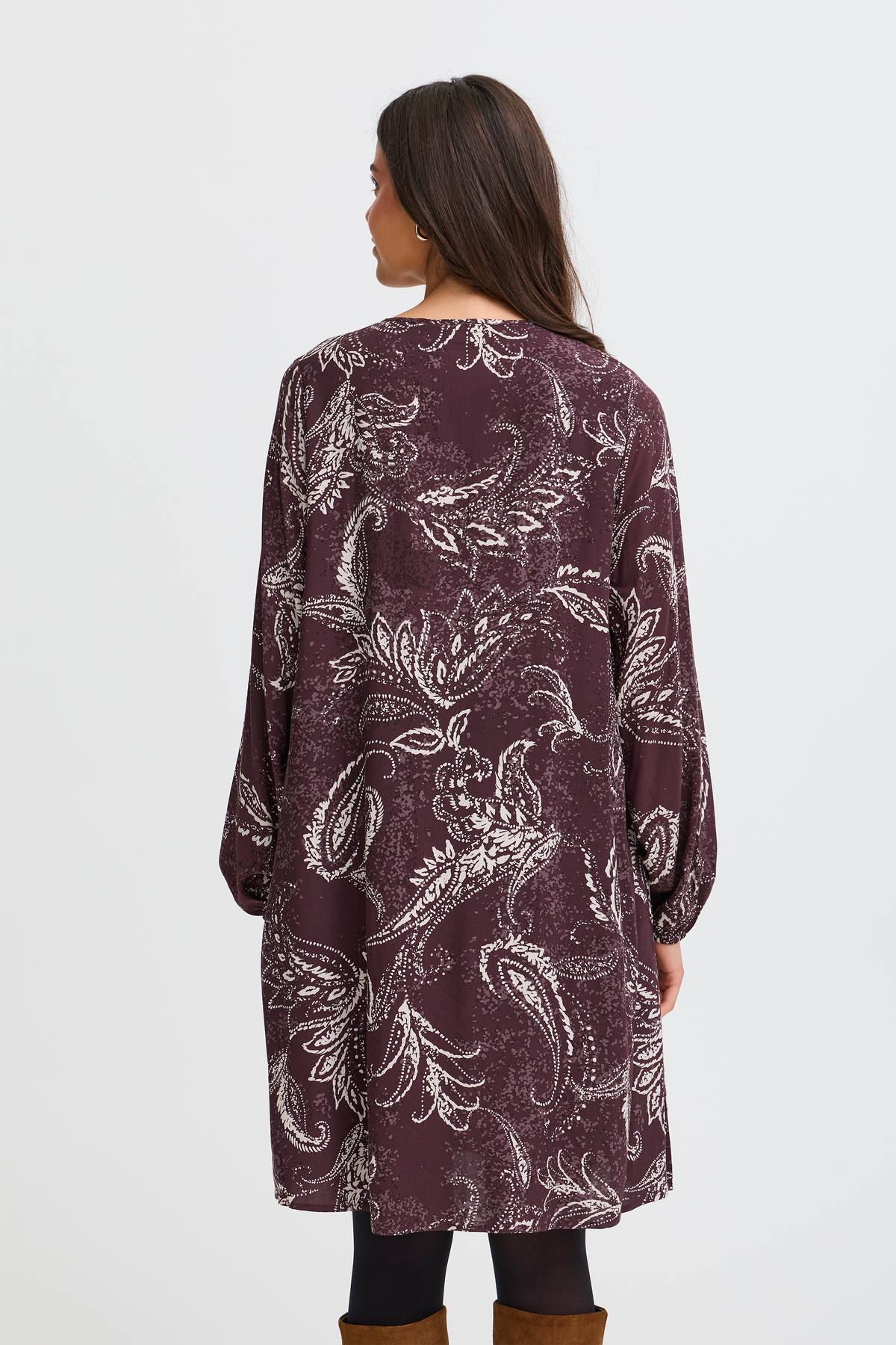 Fransa Kiki Kjole 5 Paisley Fudge