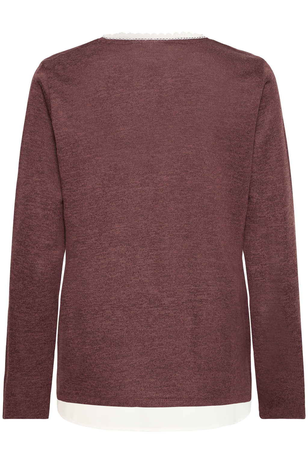 Fransa River Pullover 1 Fudge Melange Rød