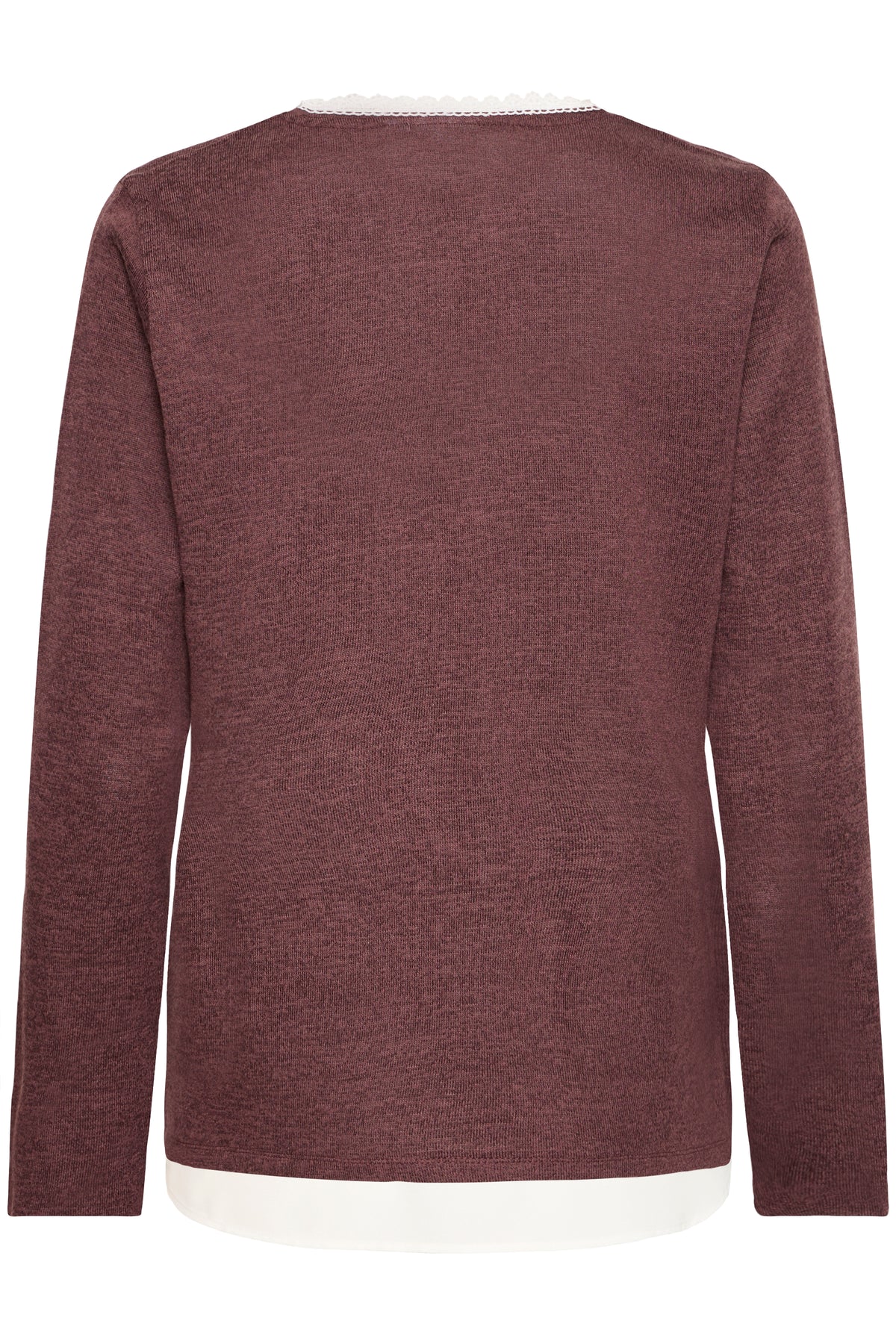 Fransa River Pullover 1 Fudge Melange Rød