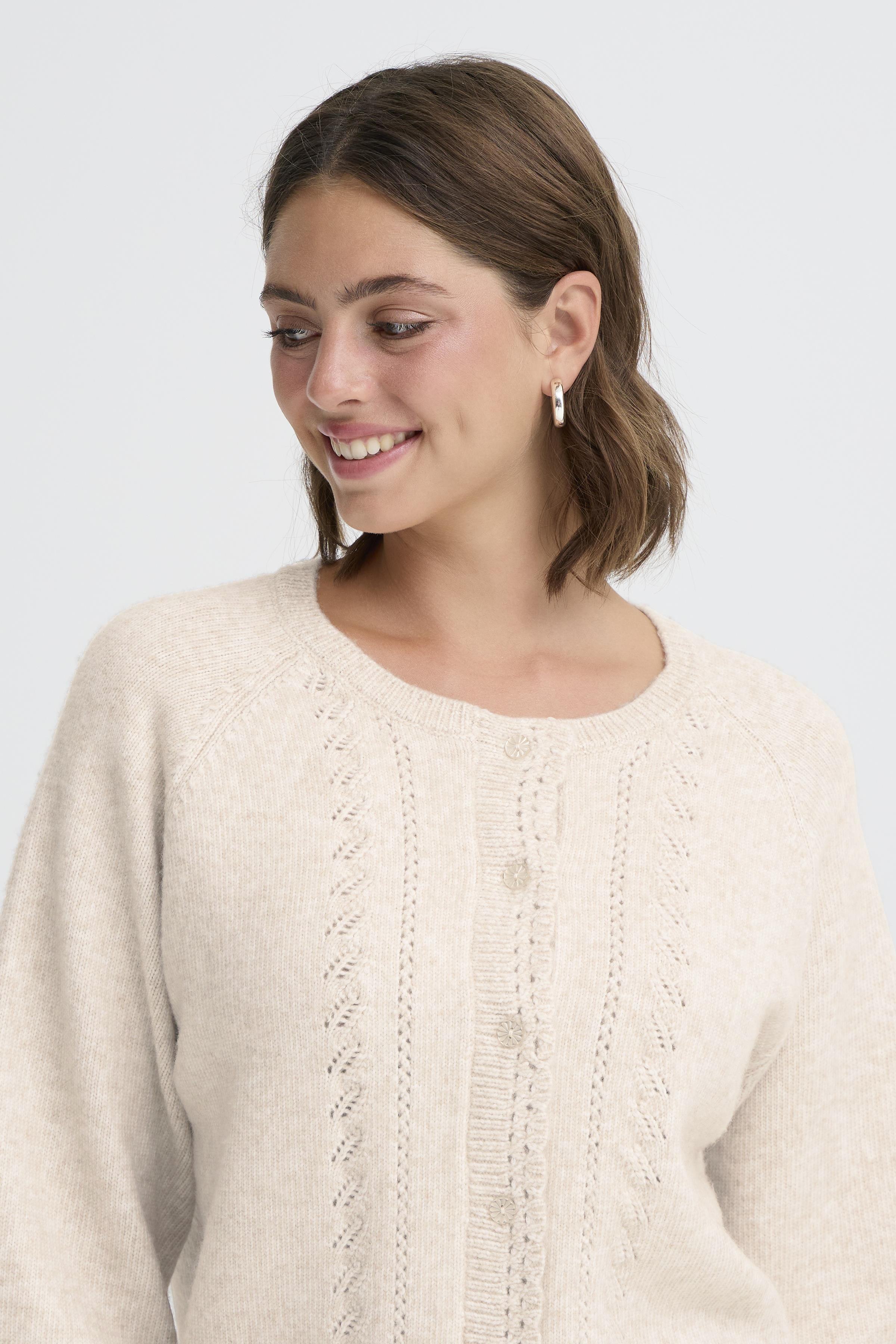 Fransa Elly 2 Cardigan Oatmeal Melange Creme