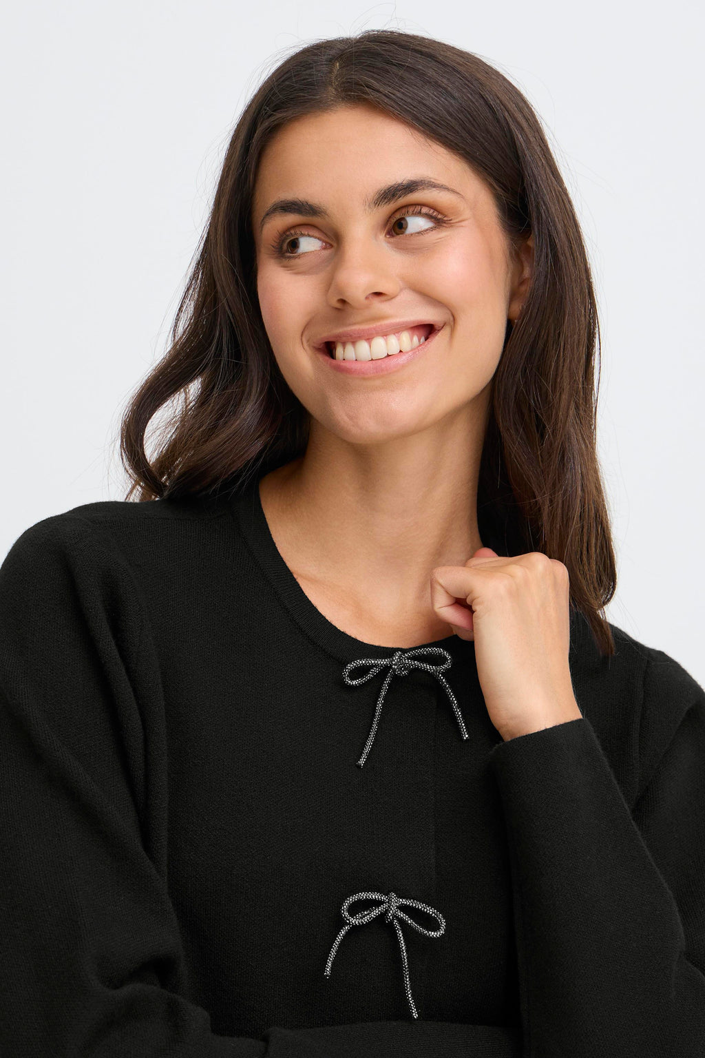 Fransa Sally 6 Cardigan Meteorite Sort