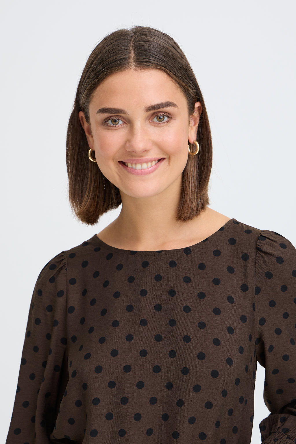 Fransa Adara Bluse 3 Prikker Hot Fudge Brun