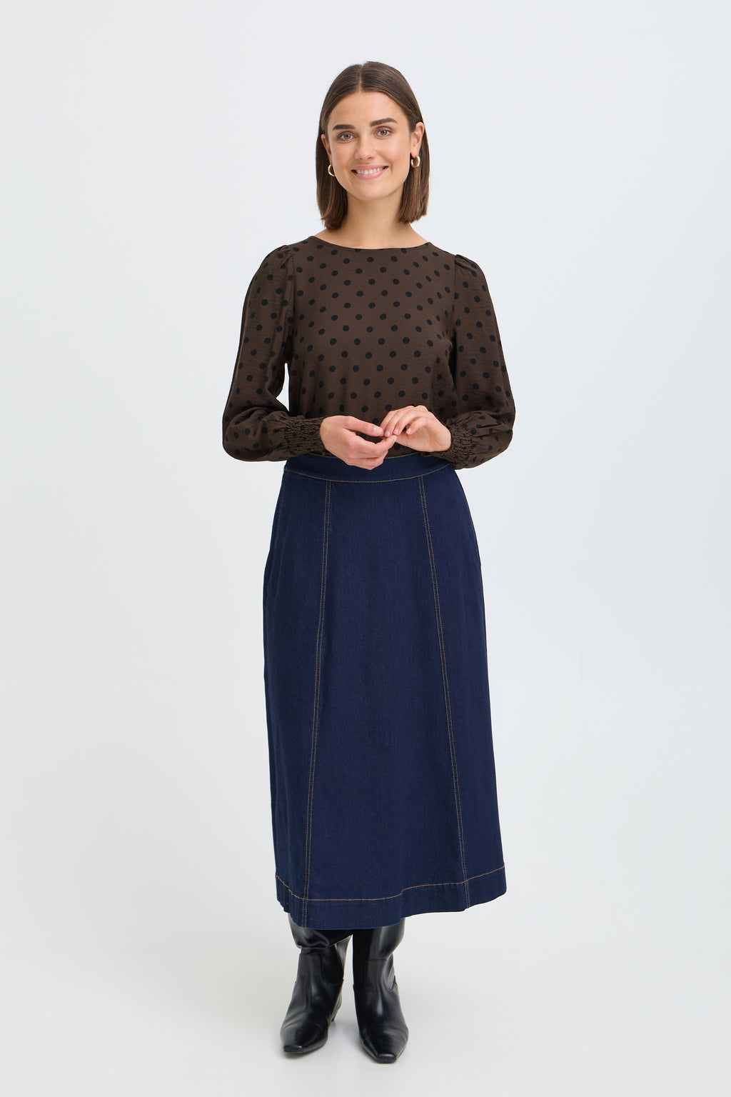 Fransa Adara Bluse 3 Prikker Hot Fudge Brun