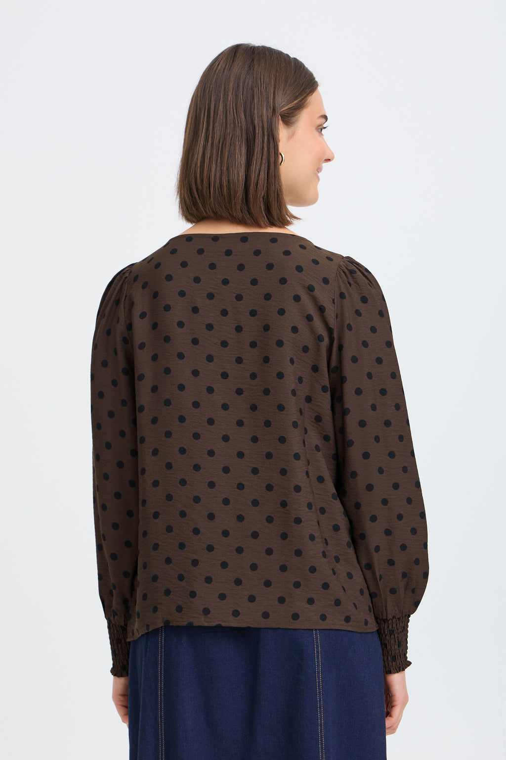 Fransa Adara Bluse 3 Prikker Hot Fudge Brun