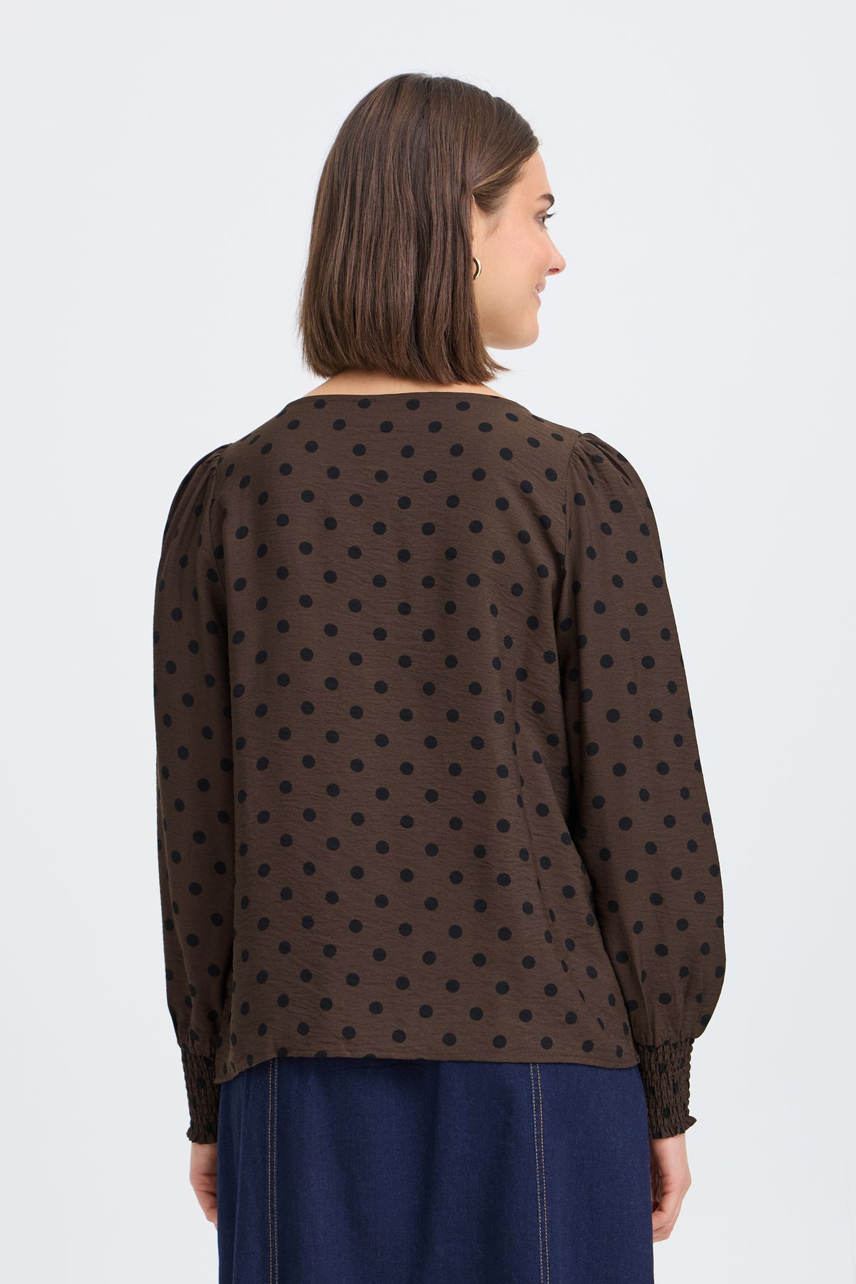 Fransa Adara Bluse 3 Prikker Hot Fudge Brun