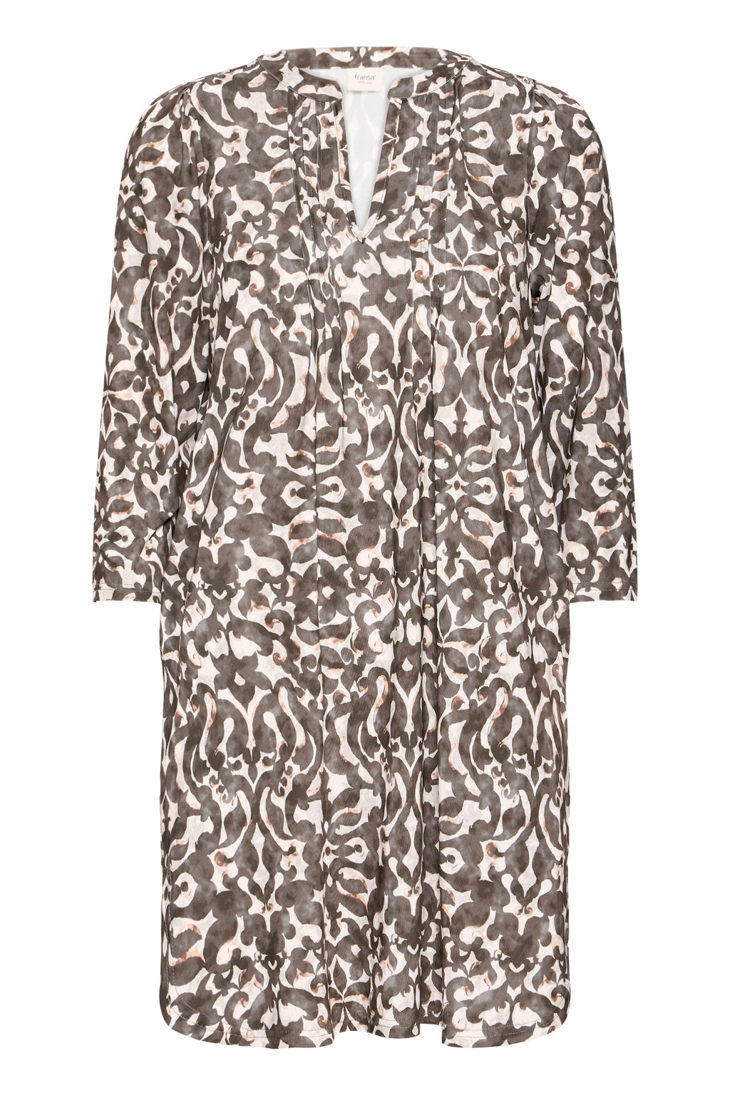 Fransa Seen Tunika 3 Boho Bloom Smokey Olive Grøn