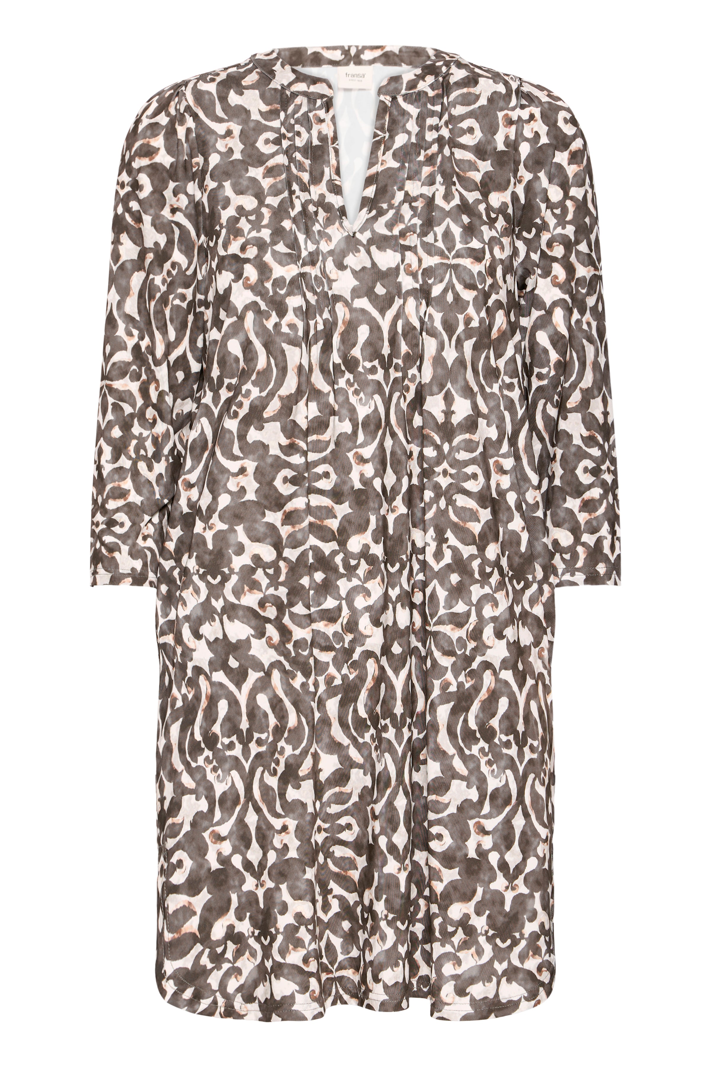 Fransa Seen Tunika 3 Boho Bloom Smokey Olive Grøn