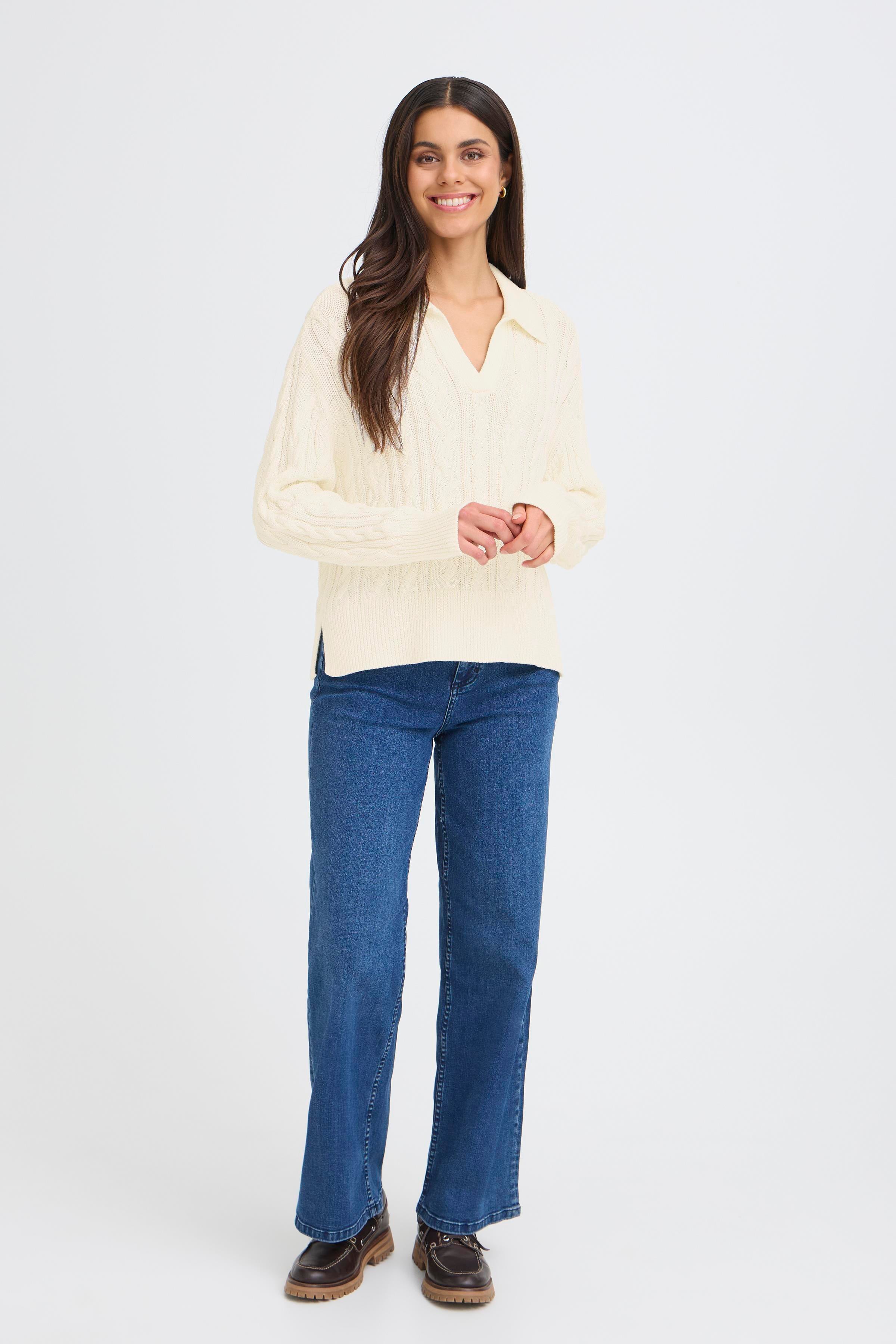 Fransa Vivian Pullover 1 Whisper Hvid