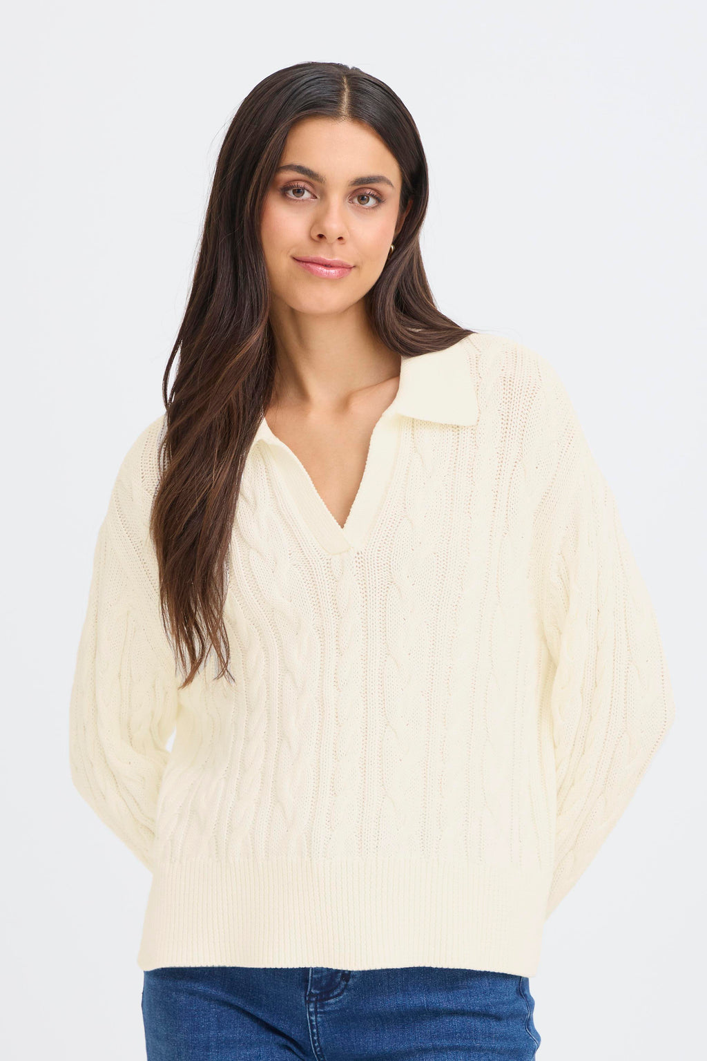 Fransa Vivian Pullover 1 Whisper Hvid