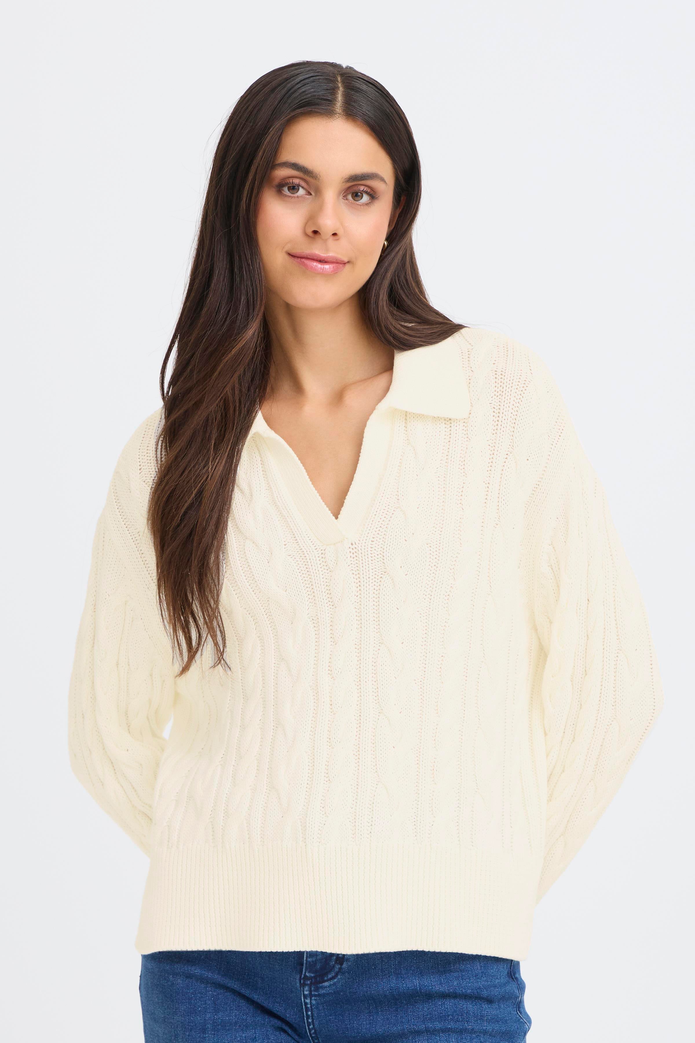 Fransa Vivian Pullover 1 Whisper Hvid