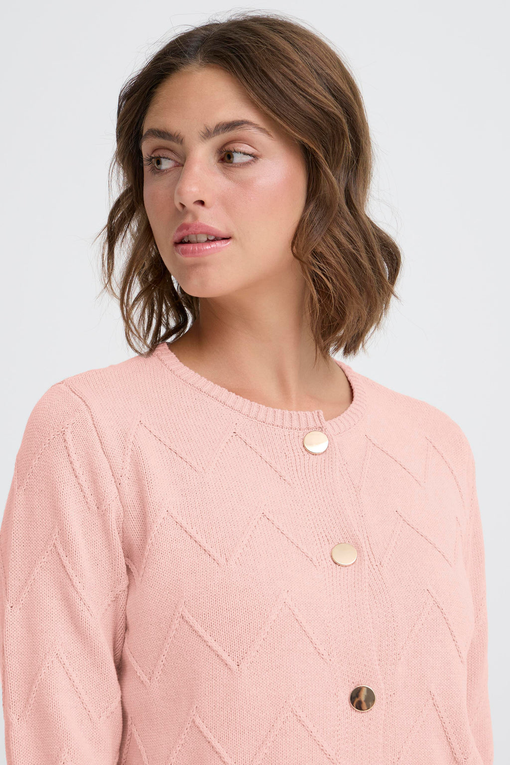 Fransa Nanni 1 Cardigan Pale Mauve Lyserød