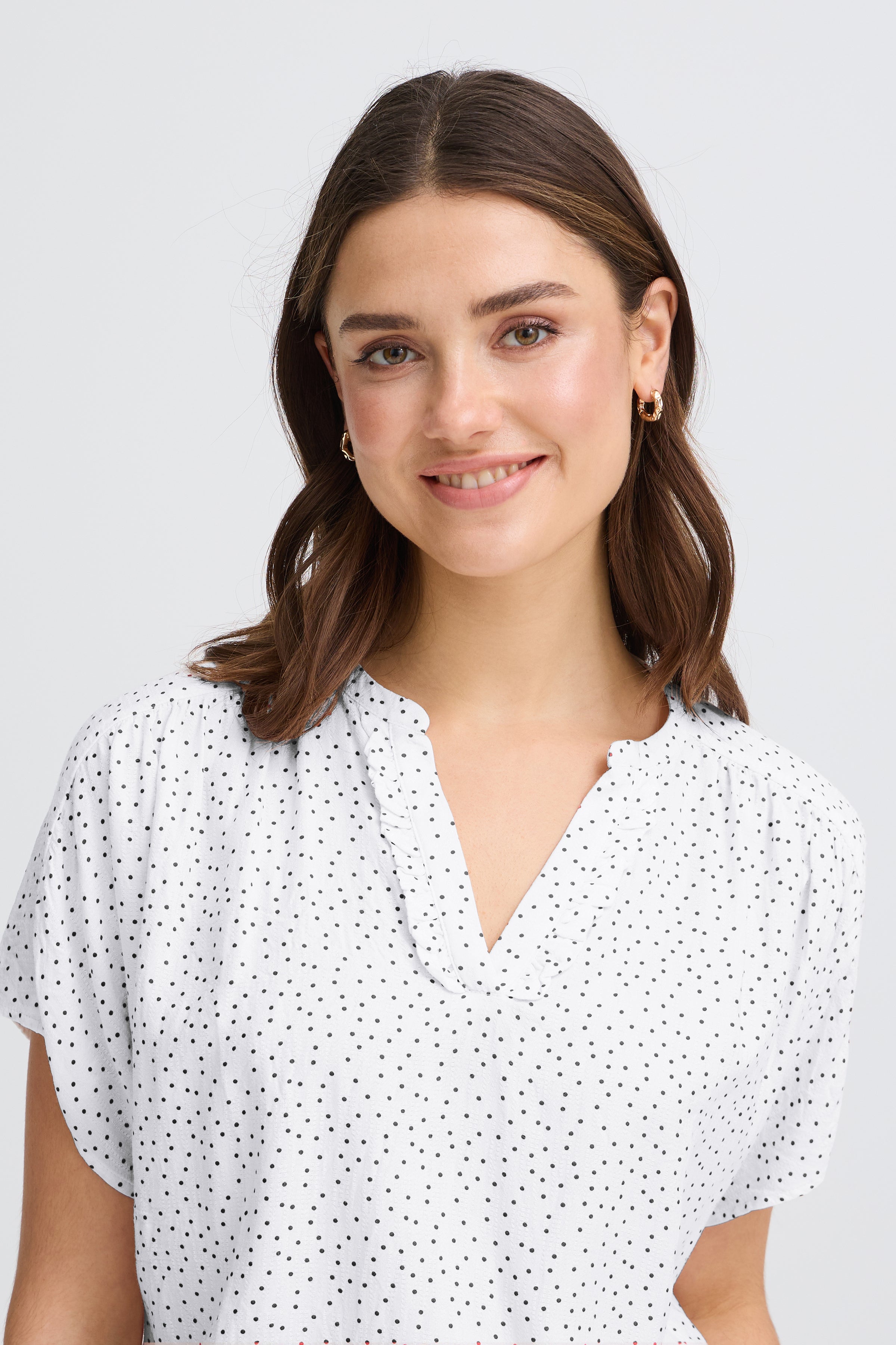 Fransa Laya Bluse 1 Prikker Sort Hvid