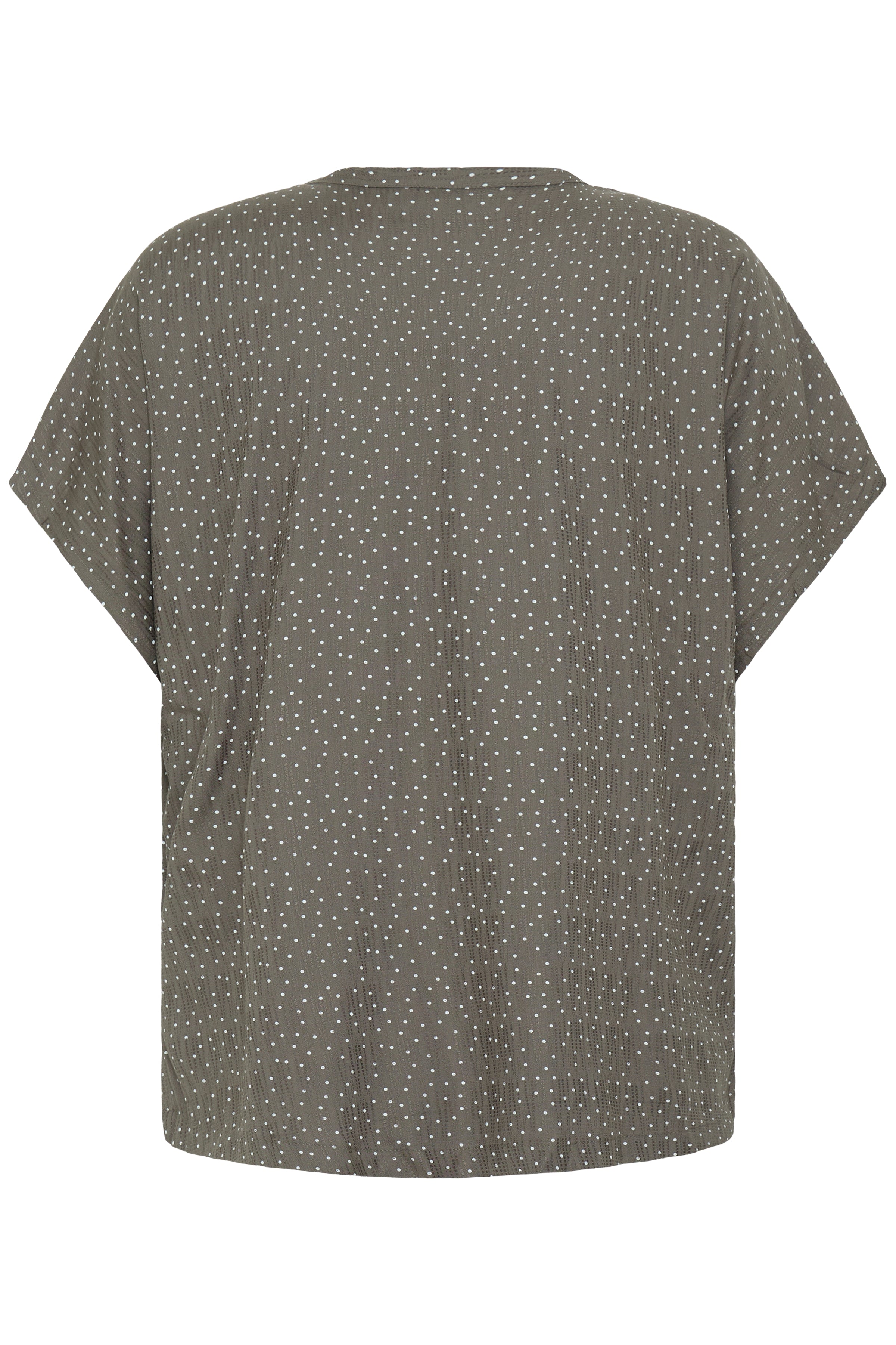Fransa Laya Bluse 1 Prikker Hvid Smokey Olive Grøn